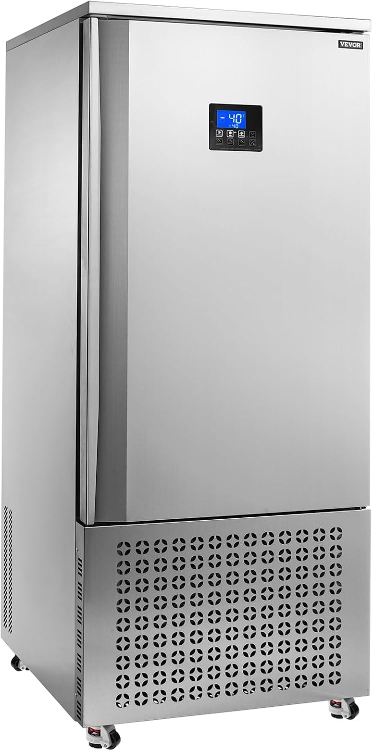 image:imageVEVOR 32L Blast Freezer 4 Trays Commercial Freezers Flashlt3168Fgt Mini Countertop Shock Frozen for Home 360 Fan Cooling Batch Freeze 304 Stainless Steel Blast Chiller for Seafood Ice Cream370L