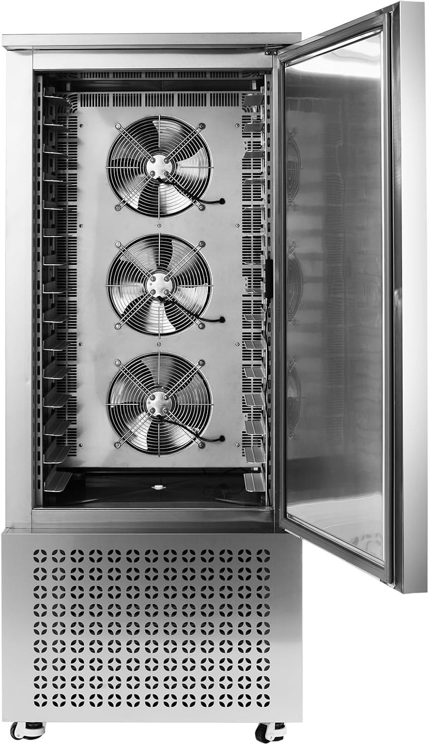 image:imageVEVOR 32L Blast Freezer 4 Trays Commercial Freezers Flashlt3168Fgt Mini Countertop Shock Frozen for Home 360 Fan Cooling Batch Freeze 304 Stainless Steel Blast Chiller for Seafood Ice Cream370L