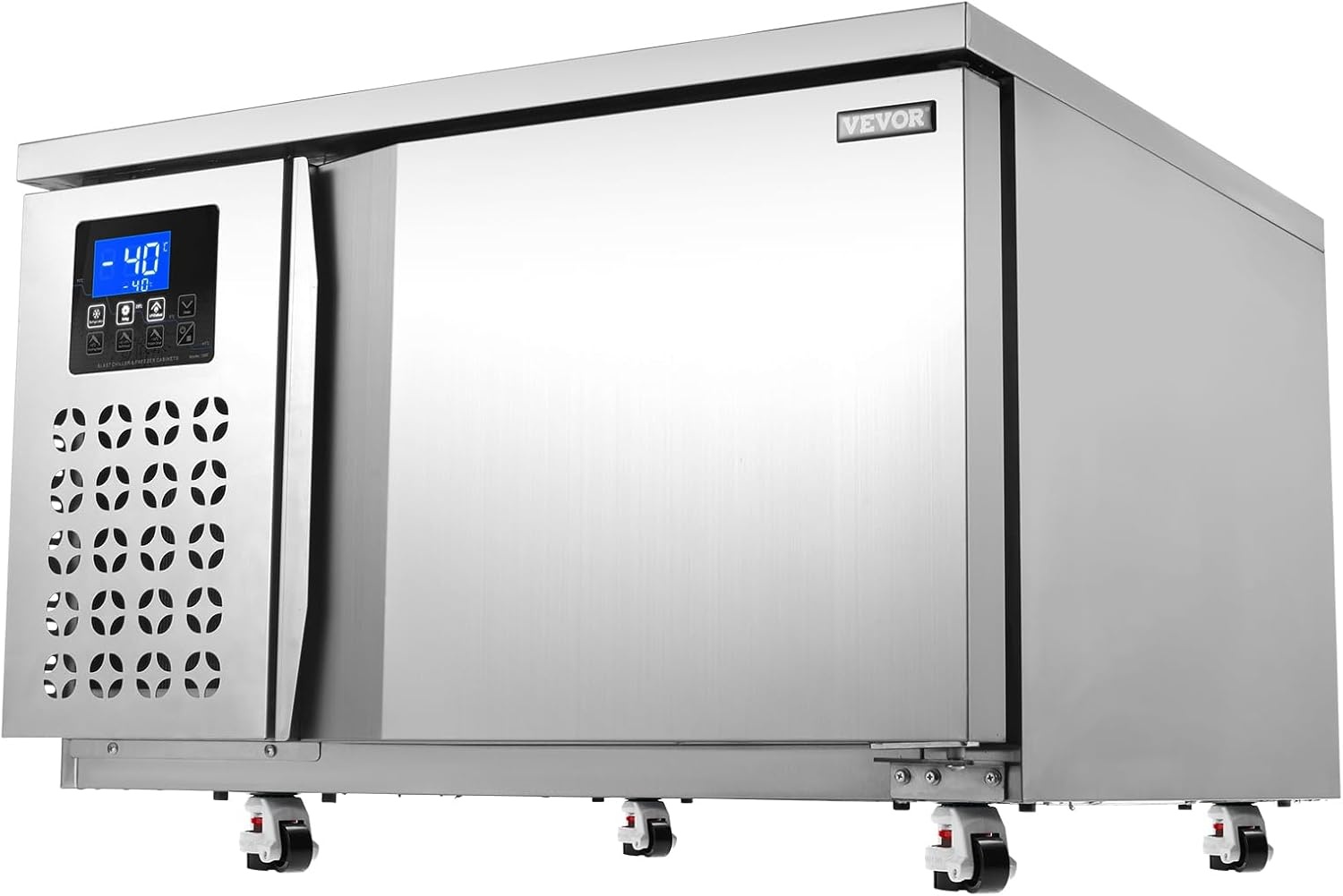 image:imageVEVOR 32L Blast Freezer 4 Trays Commercial Freezers Flashlt3168Fgt Mini Countertop Shock Frozen for Home 360 Fan Cooling Batch Freeze 304 Stainless Steel Blast Chiller for Seafood Ice Cream80L