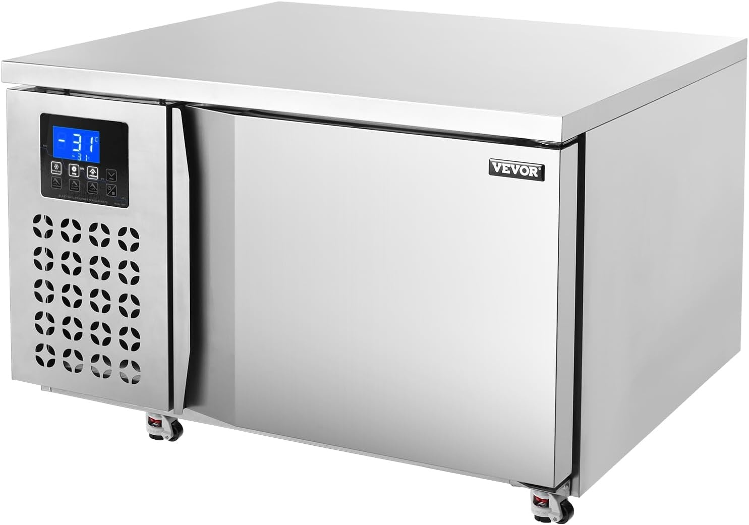 image:imageVEVOR 32L Blast Freezer 4 Trays Commercial Freezers Flashlt3168Fgt Mini Countertop Shock Frozen for Home 360 Fan Cooling Batch Freeze 304 Stainless Steel Blast Chiller for Seafood Ice Cream80L