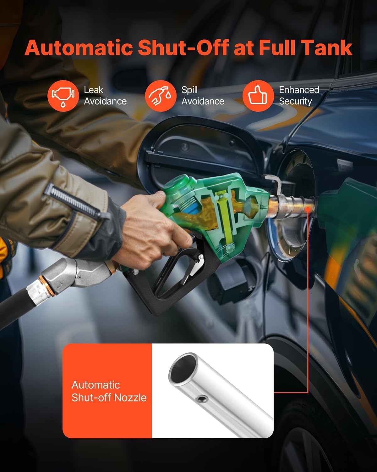 image:imageVEVOR 34Inch Barb Diesel Exhaust Fluid Nozzle Max Flow Rate 116 GPM Auto Shut Off Dispenser Nozzle with 3Speed Trigger Lock amp 34Inch OD19 mm Spout Used for Urea Industrial Fluids Blue1 Fuel Nozzle