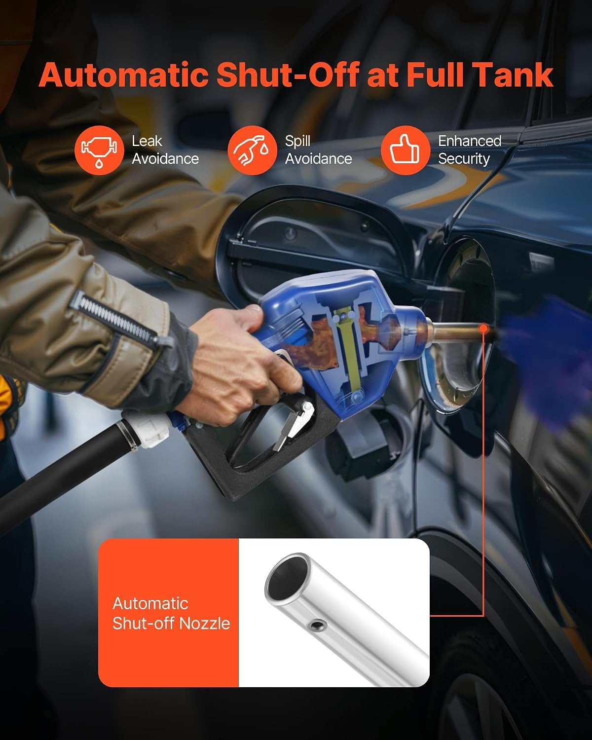 image:imageVEVOR 34Inch Barb Diesel Exhaust Fluid Nozzle Max Flow Rate 116 GPM Auto Shut Off Dispenser Nozzle with 3Speed Trigger Lock amp 34Inch OD19 mm Spout Used for Urea Industrial Fluids Blue12 Fuel Nozzle