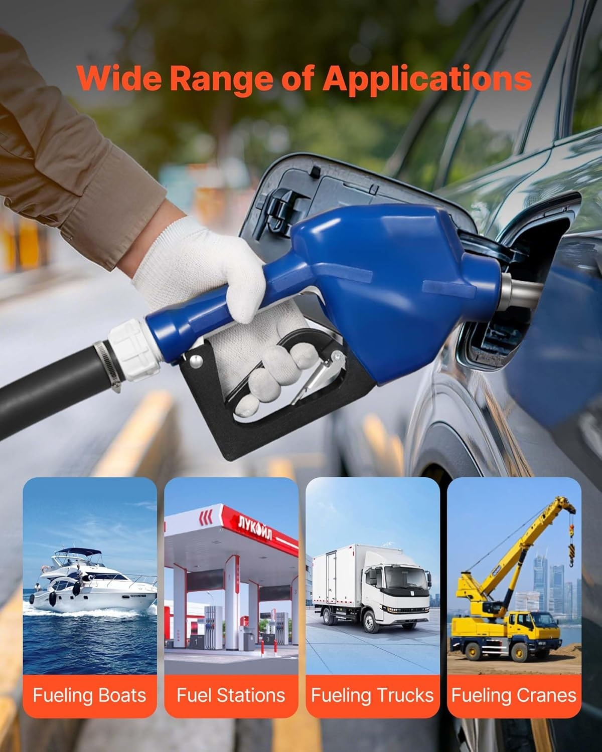 image:imageVEVOR 34Inch Barb Diesel Exhaust Fluid Nozzle Max Flow Rate 116 GPM Auto Shut Off Dispenser Nozzle with 3Speed Trigger Lock amp 34Inch OD19 mm Spout Used for Urea Industrial Fluids Blue12 Fuel Nozzle