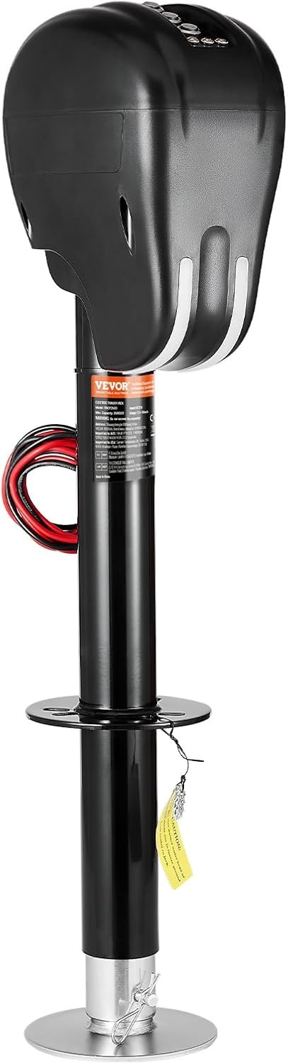 image:imageVEVOR 3500 lbs Electric Trailer Jack Heavy Duty RV Electric Power Tongue Jack with 2 Way Connector Memory Function Crank Handle amp Weatherproof Jack Cover 95263 Lift for Trailers amp Campers