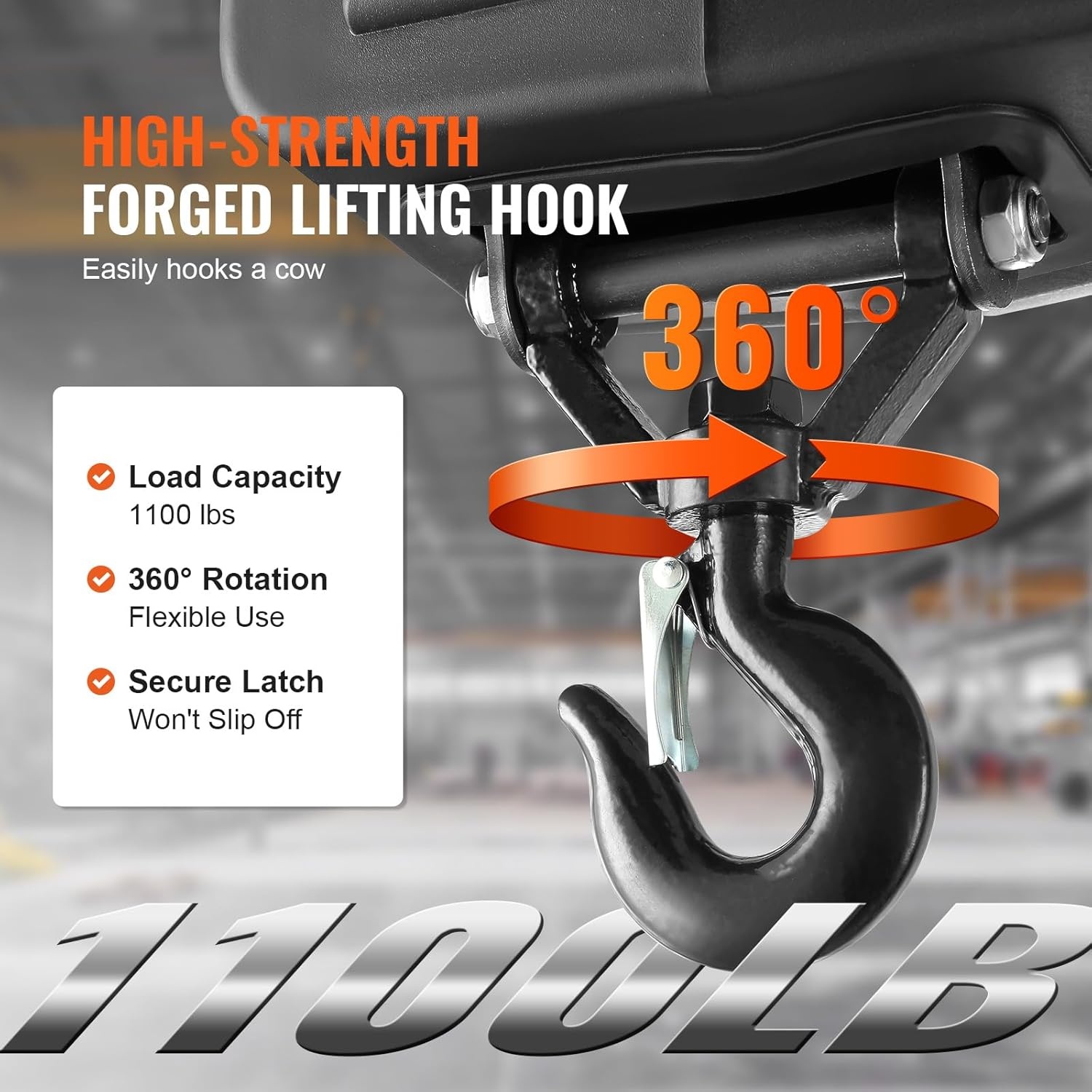 image:imageVEVOR 3in1 Electric Hoist Winch 1100lbs 1500W Portable Power Winch Crane 110V120V 229 ft Lifting Height 13 ftmin with Manual Wired and Wireless Remote Control Overload ProtectionBlack