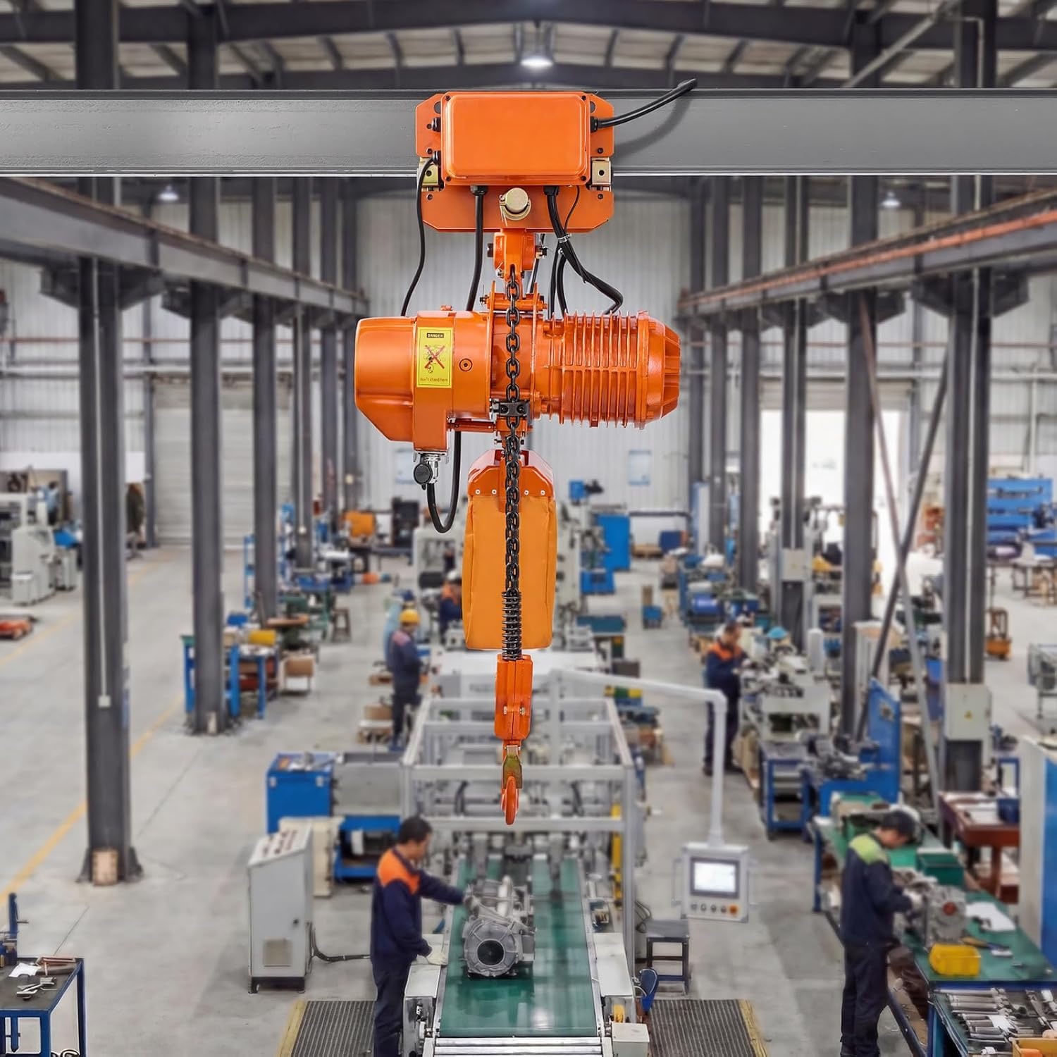 image:imageVEVOR 4400lbs Electric Chain Hoist with Power Trolley 2Speed Operation 20ft Lifting Height 3Phase 208240V440480V Overhead Crane w 328ft Wireless amp 16ft Wired Remote Control G100 2Chain Hoist2Speed 4400lbs 20ft