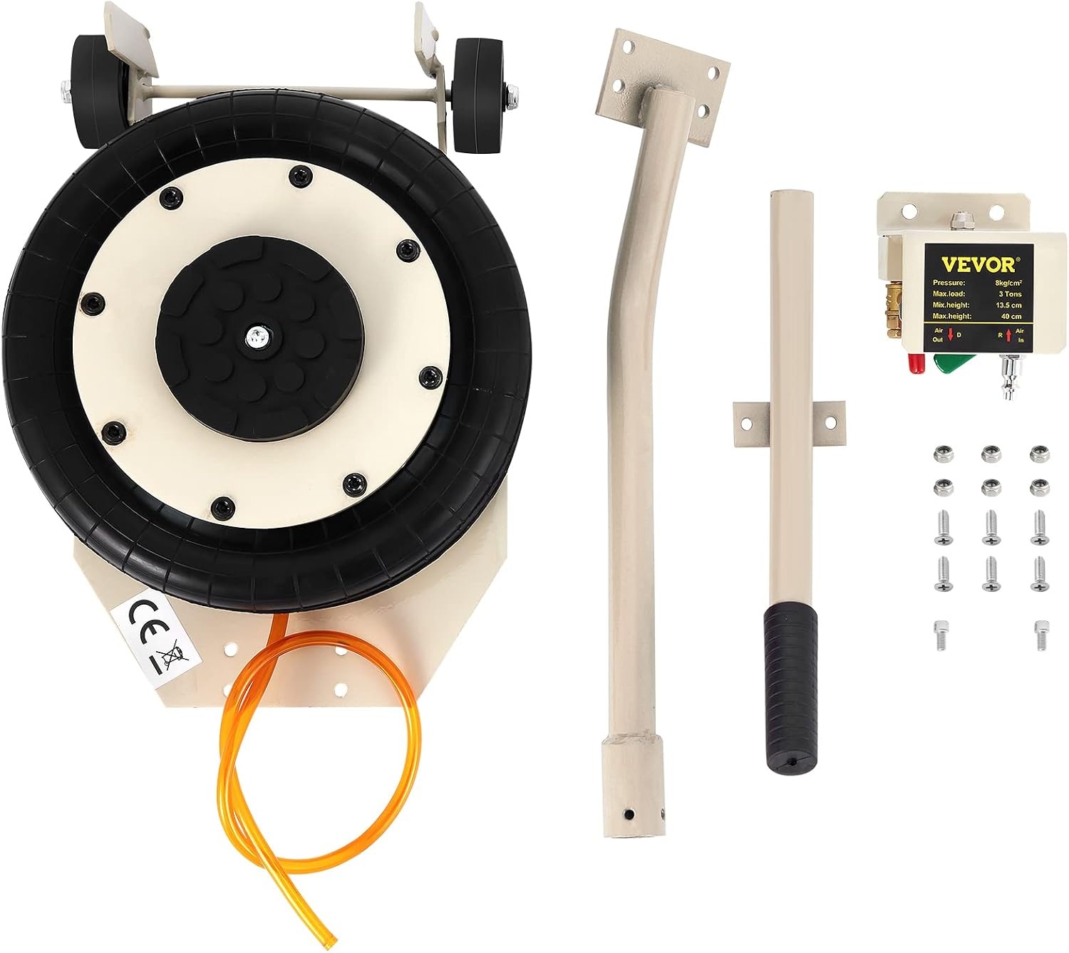 image:imageVEVOR 5 Ton11000 lbs Triple Bag Air Jack Air Bag Jack Lift Up to 1575 Inch 35S Fast Lifting for Cars with Long Handle Beige5T Long Handle