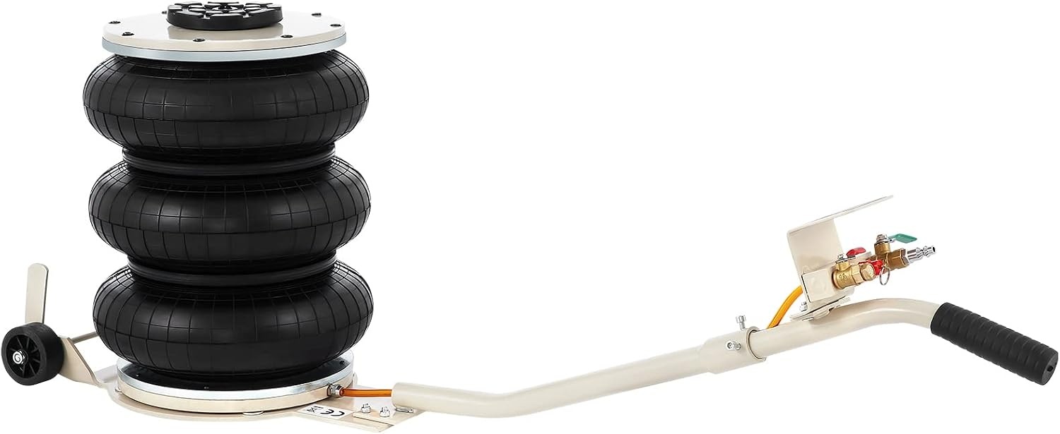 image:imageVEVOR 5 Ton11000 lbs Triple Bag Air Jack Air Bag Jack Lift Up to 1575 Inch 35S Fast Lifting for Cars with Long Handle Beige5T Long Handle