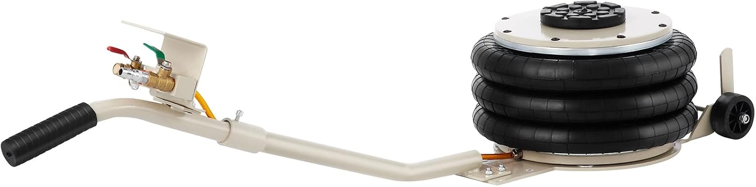 image:imageVEVOR 5 Ton11000 lbs Triple Bag Air Jack Air Bag Jack Lift Up to 1575 Inch 35S Fast Lifting for Cars with Long Handle Beige5T Long Handle