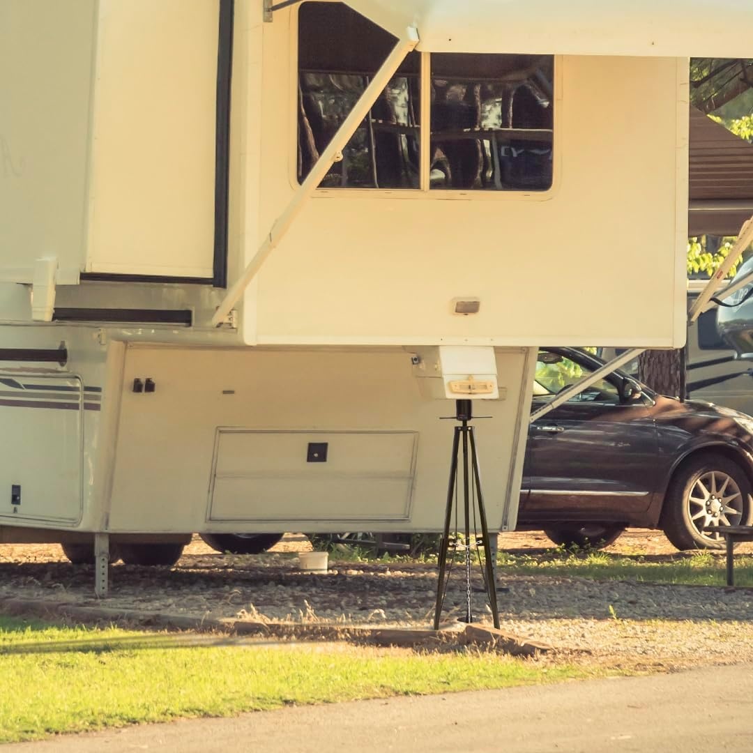 image:imageVEVOR 5th Wheel Tripod Stabilizer Heavy Duty RV Stabilizer with 5000lbs Load Capacity amp 3557 Adjustable Height Folds for Easy Storage and Organization for FifthWheel Trailers RVs and Campers