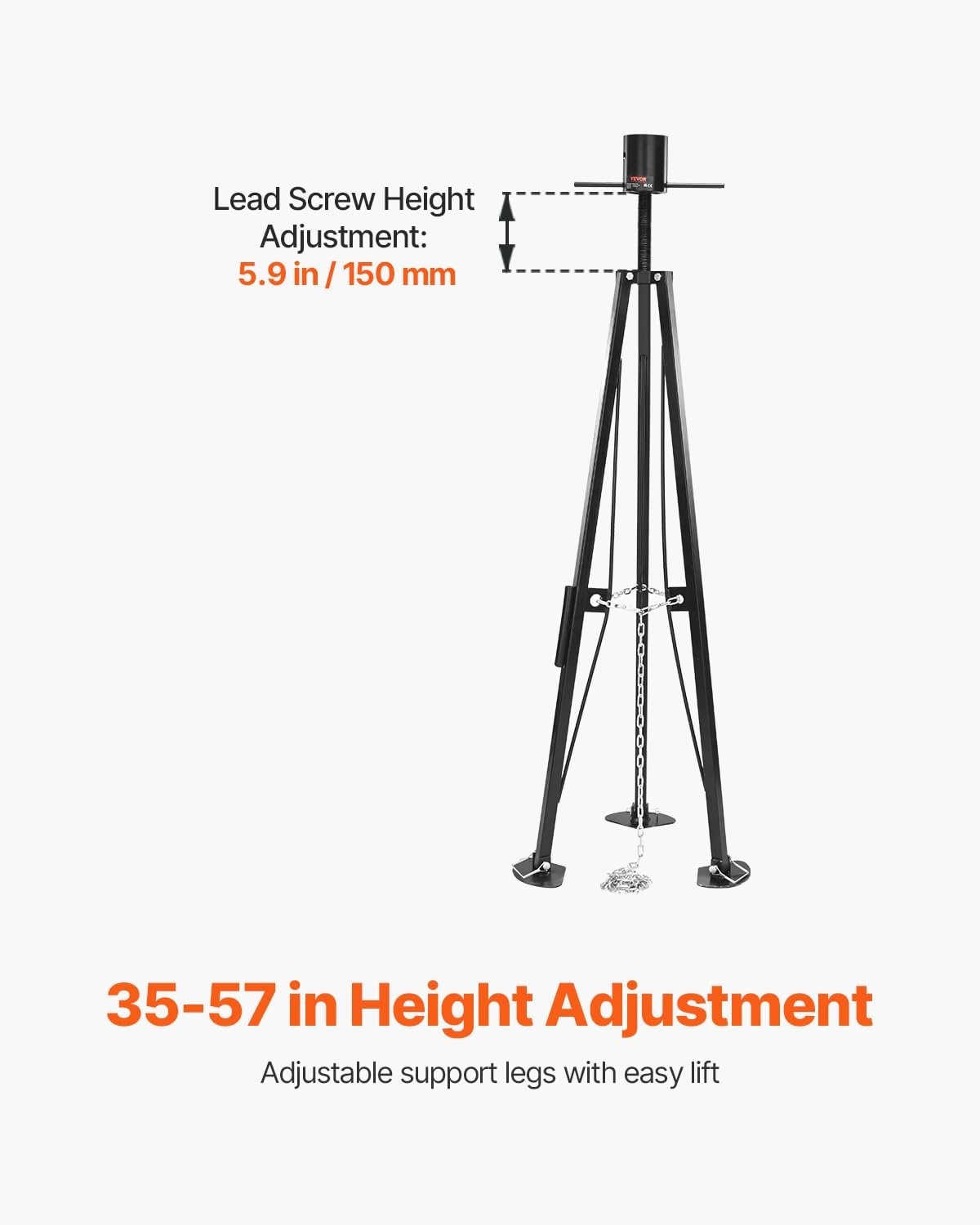 image:imageVEVOR 5th Wheel Tripod Stabilizer Heavy Duty RV Stabilizer with 5000lbs Load Capacity amp 3557 Adjustable Height Folds for Easy Storage and Organization for FifthWheel Trailers RVs and Campers