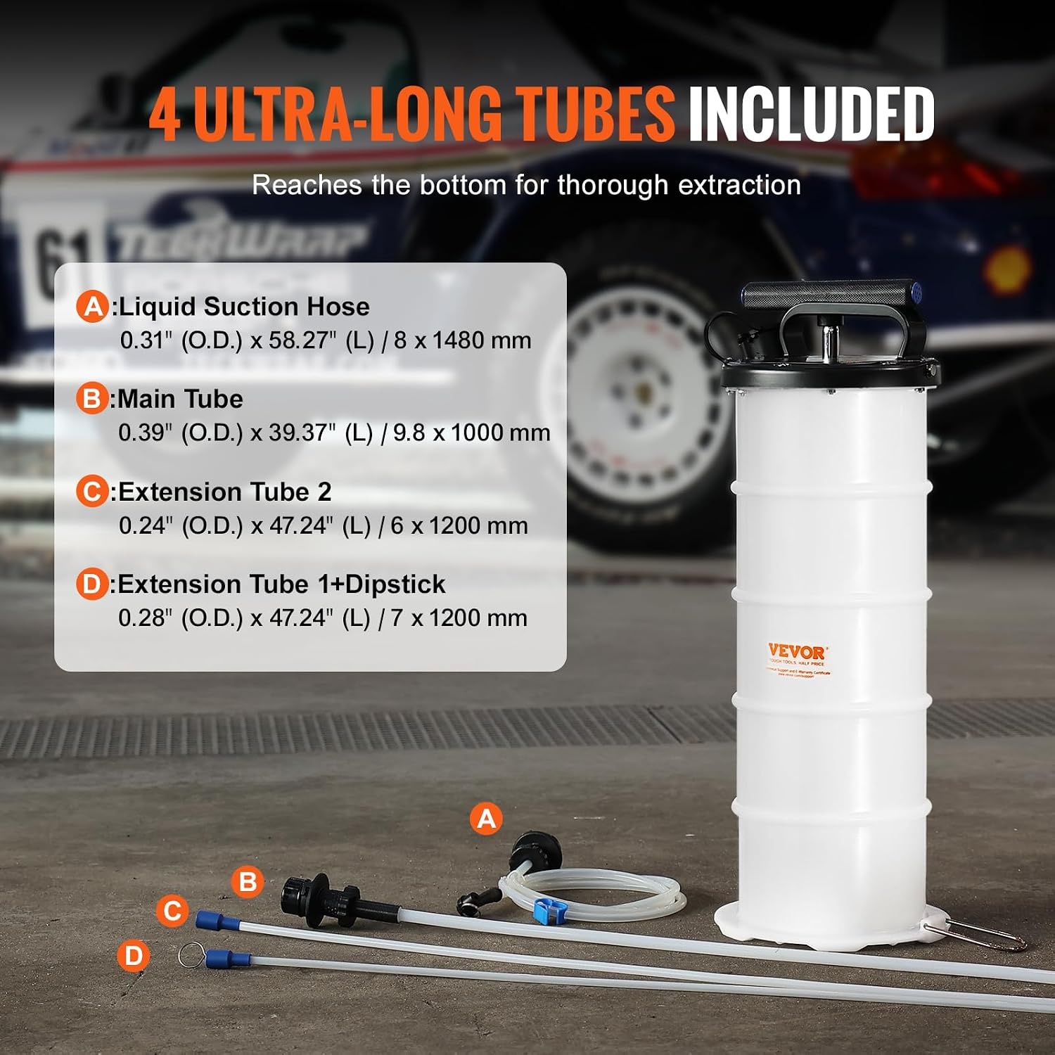 image:imageVEVOR 65L PneumaticManual Oil Extractor Pump Fluid Extractor Pump for Automotive Fluids Vacuum Evacuation Oil Change amp Fluid Change Tool with Dipstick and Suction Hose65L Manual