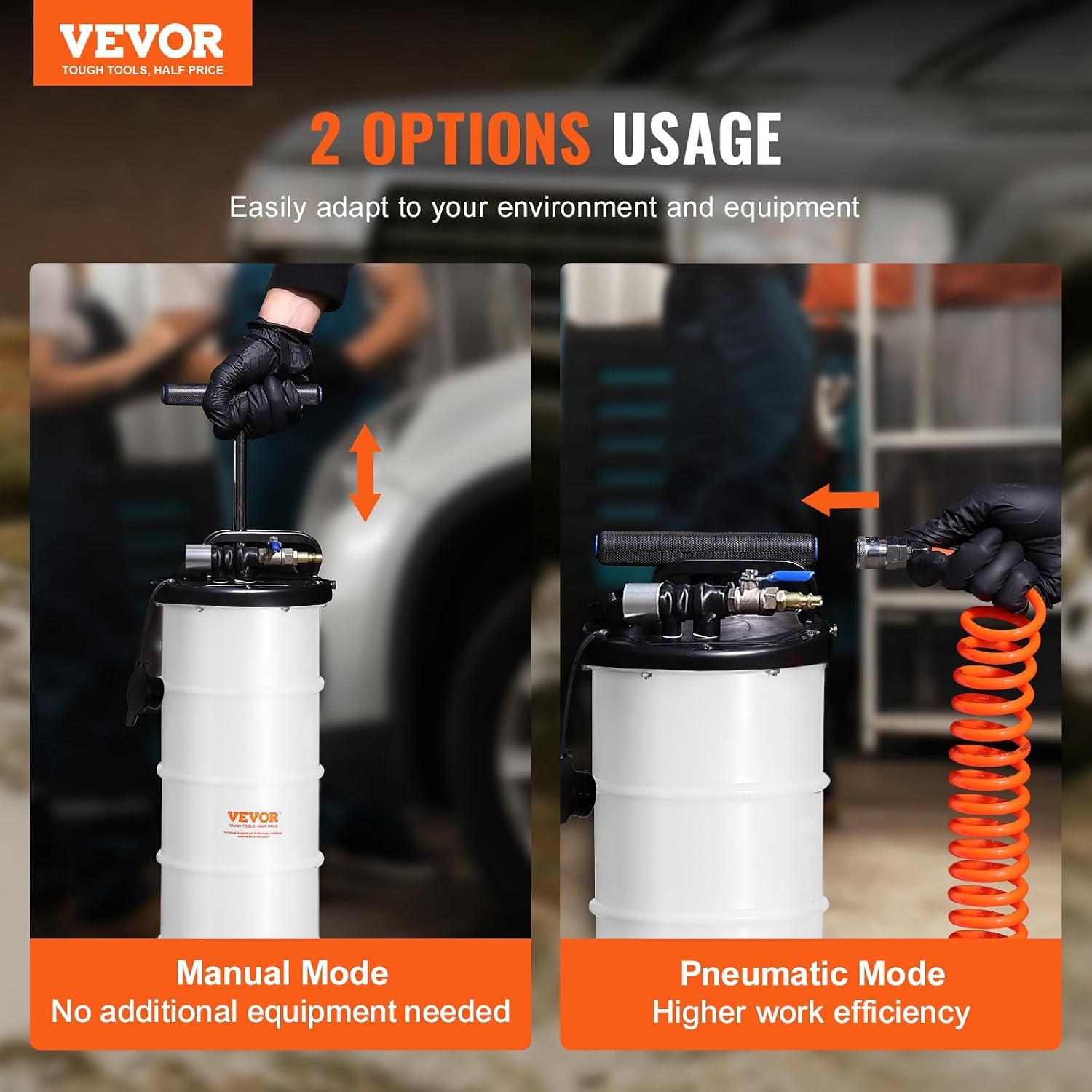 image:imageVEVOR 65L PneumaticManual Oil Extractor Pump Fluid Extractor Pump for Automotive Fluids Vacuum Evacuation Oil Change amp Fluid Change Tool with Dipstick and Suction Hose65L PneumaticManual