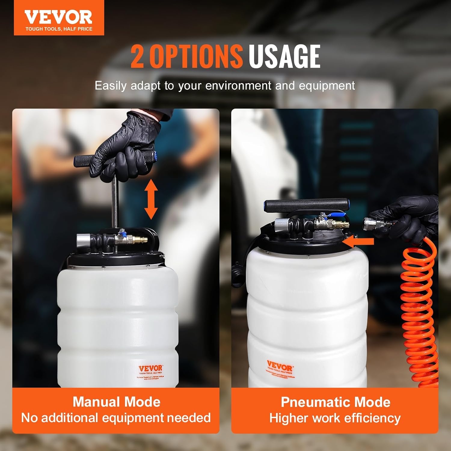 image:imageVEVOR 65L PneumaticManual Oil Extractor Pump Fluid Extractor Pump for Automotive Fluids Vacuum Evacuation Oil Change amp Fluid Change Tool with Dipstick and Suction Hose15L PneumaticManual