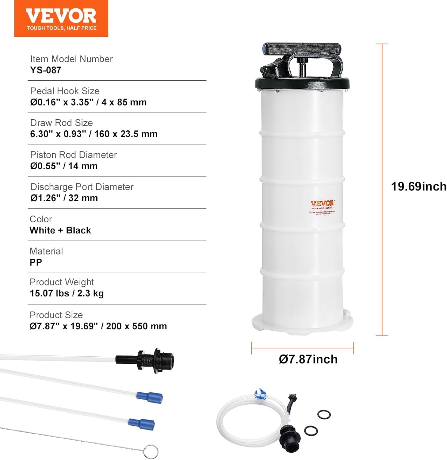 image:imageVEVOR 65L PneumaticManual Oil Extractor Pump Fluid Extractor Pump for Automotive Fluids Vacuum Evacuation Oil Change amp Fluid Change Tool with Dipstick and Suction Hose65L Manual