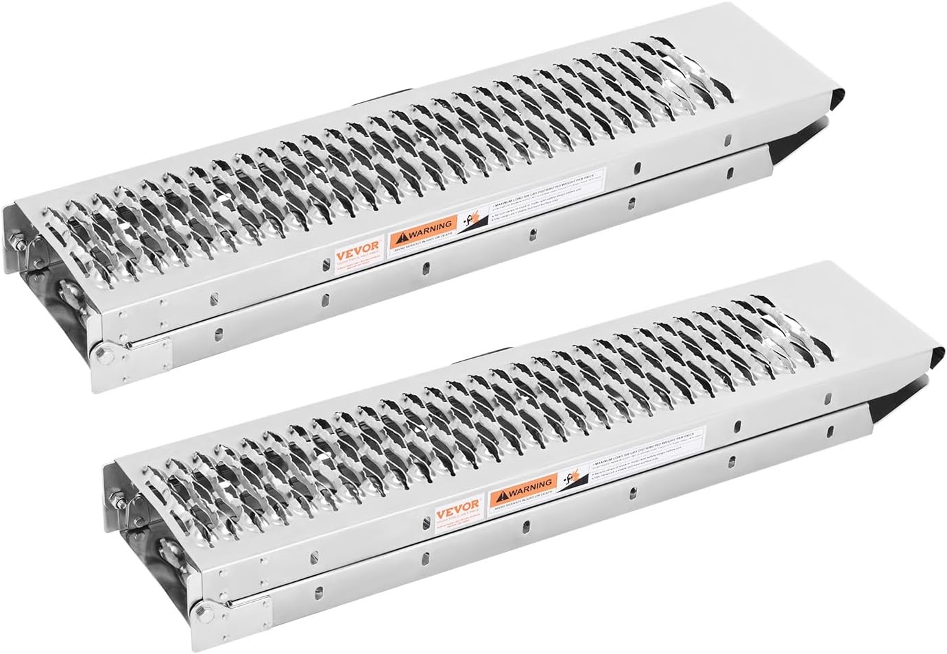 image:imageVEVOR 75ft Aluminum Ramps 1500 lbs Folding Loading Ramps 2 pcs Set for Pickup Trucks Bed Trailers Ramp with Load Straps for Dirt Bike UTV ATV Trucks Lawn Mowers Cargo Trailer 89 L x 12 W1000lbs