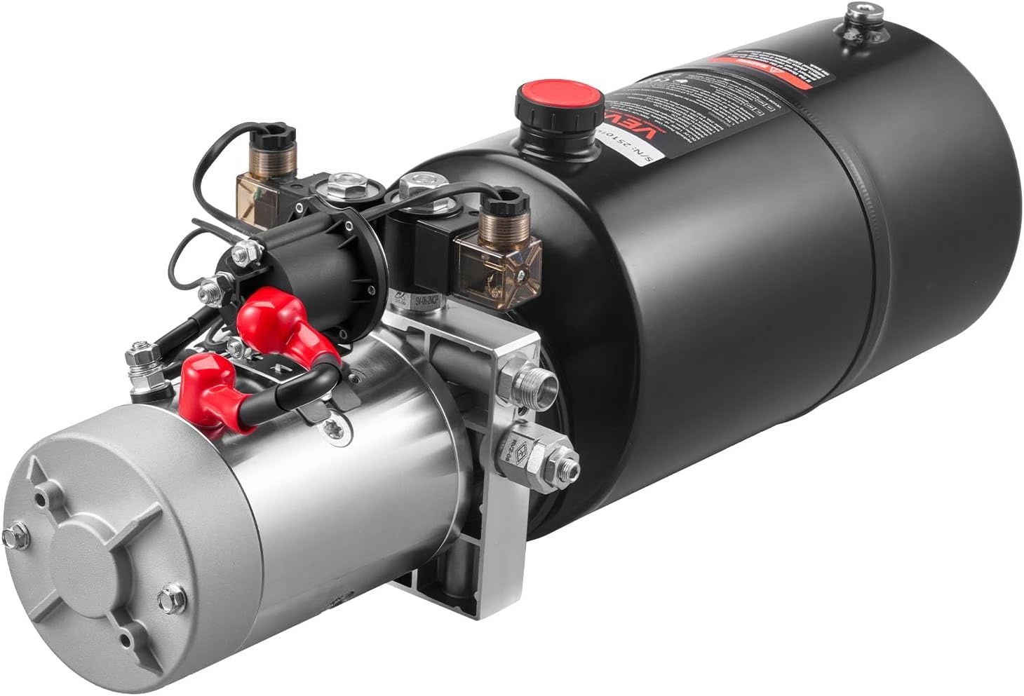 image:imageVEVOR 8 Quart Hydraulic Power Unit Double Acting Dump Trailer Pump 3200 PSI Max Relief Pressure amp 091 GPM Flow Rate DC 12V Hydraulic Pump with Metal Reservoir for Dump Trailer Car Lifting