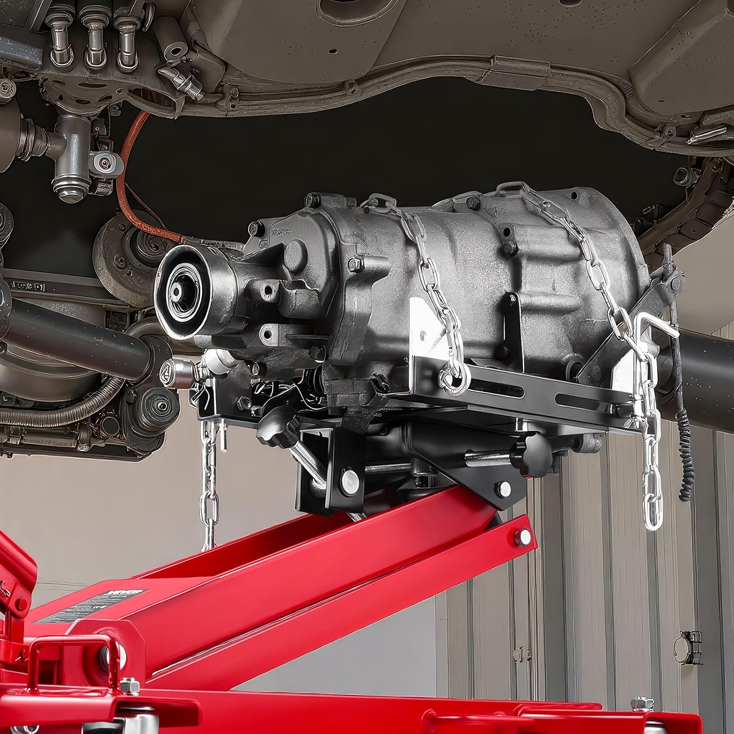 image:imageVEVOR Adjustable Floor Transmission Jack 2200 lbs1T Low Profile Hydraulic Transmission Telescoping HeavyDuty Lift Jack 728276 in Lifting Height 360 Swivel Front Wheels2200 lbs