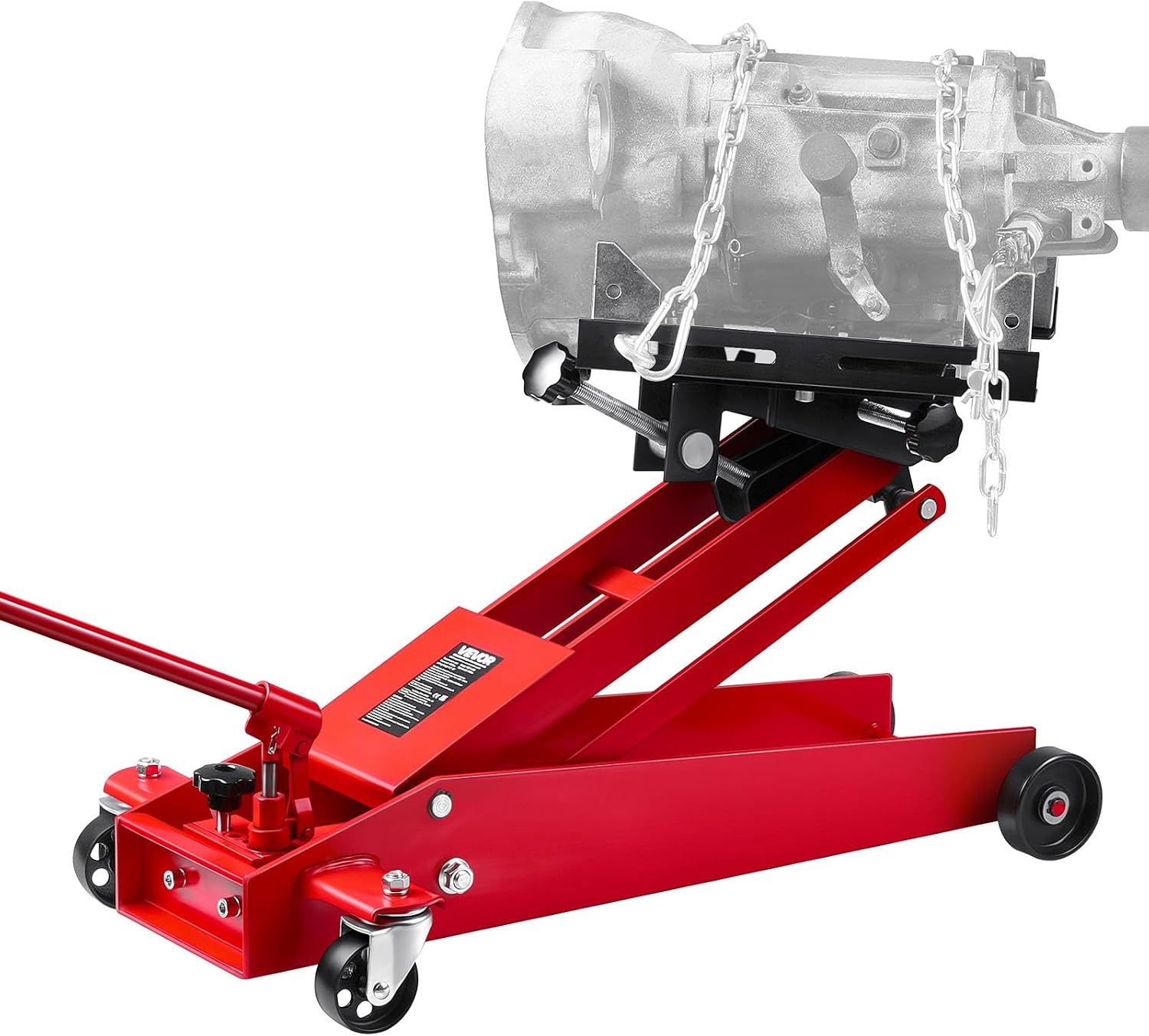 image:imageVEVOR Adjustable Floor Transmission Jack 2200 lbs1T Low Profile Hydraulic Transmission Telescoping HeavyDuty Lift Jack 728276 in Lifting Height 360 Swivel Front Wheels1000 lbs