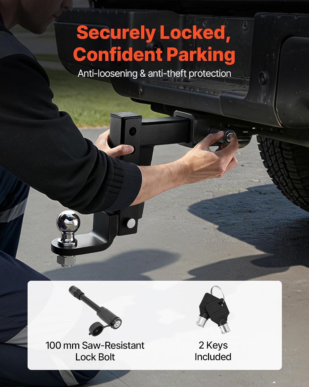 image:imageVEVOR Adjustable Trailer Hitch Fit 25 Inch Receiver Trailer Hitch Mount with 2 Inch amp 2516 Inch Balls 21000 lbs GTW 9 Inch Drop Towing Ball Mounts for RVs OffRoad Vehicles and Trucks Black146 x 94 x 24 in