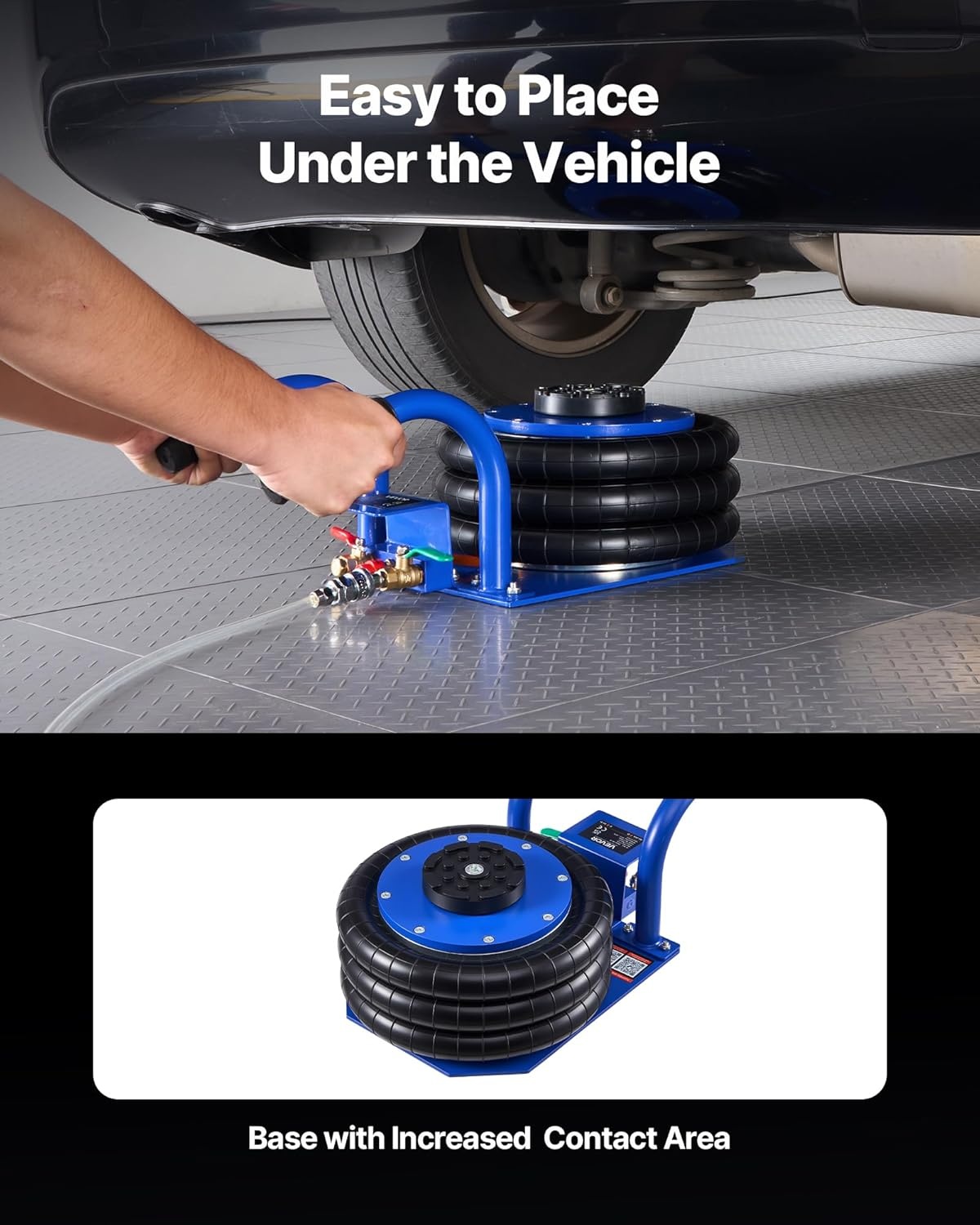 image:imageVEVOR Air Jack 3 Ton6613 lbs Triple Bag Air Jack Airbag with Six Steel Pipes Lift Up to 177 inch450 mm 16 s Fast Lifting Pneumatic with Short Handles for Car SUV Pickup Truck Repair Garage3THigh 177