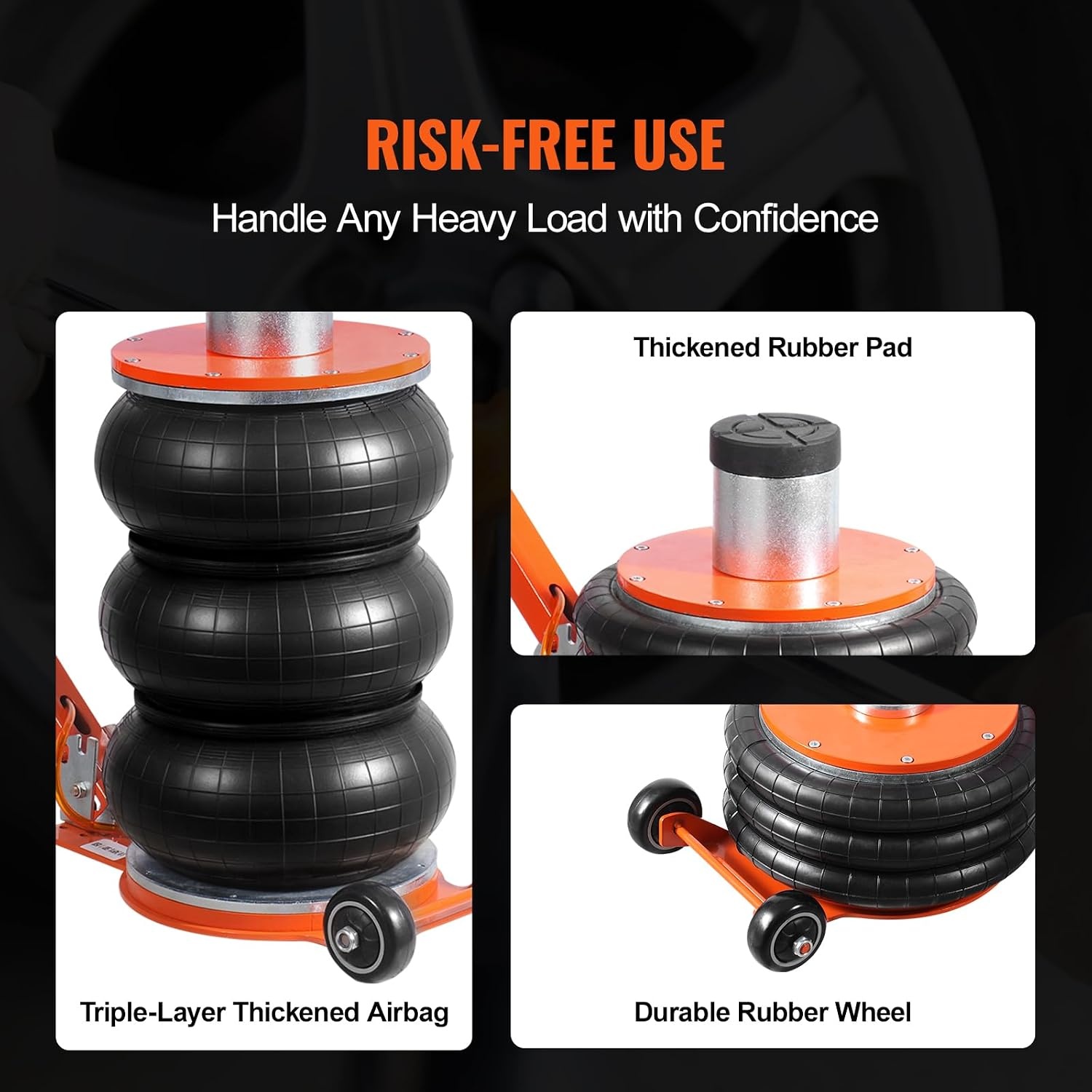 image:imageVEVOR Air Jack 5 Ton11000 lbs 410 S Pneumatic Lifting Jack with Heightened Column amp Adjustable Handle EasytoLift amp SpaceSaving Jack with Thick Rubber Pad Fits for Sedan SUV Pickup Truck5Thigh 218in