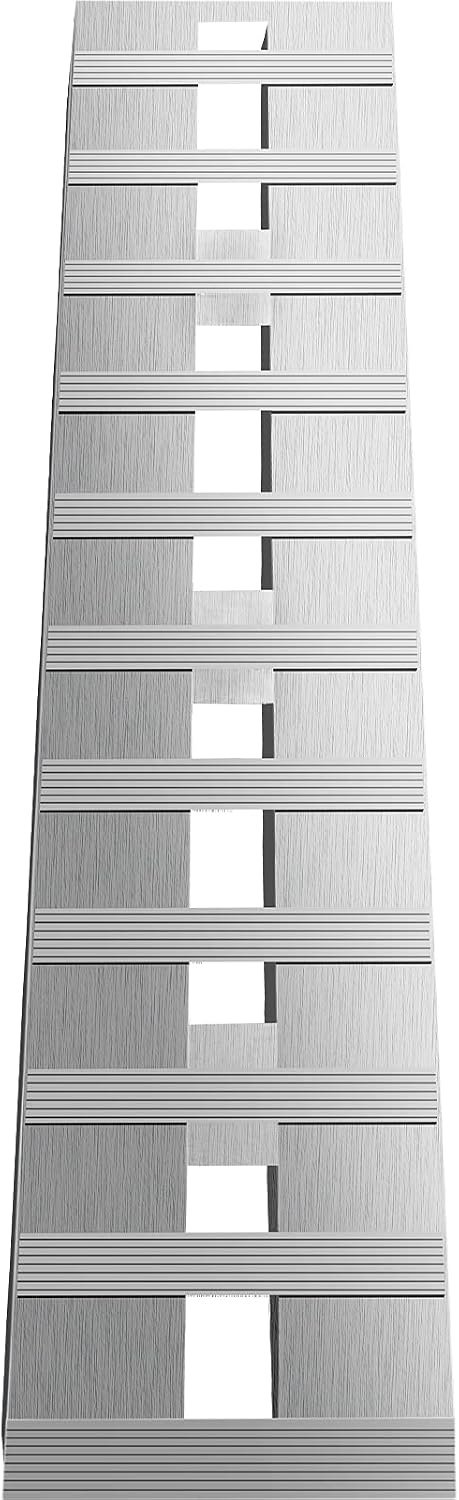 image:imageVEVOR Aluminum Ramps 1500 lbs Folding Loading Ramp with Load Straps TriFold Ramp for MotorcyclesUTVs ATVs Trucks Lawnmowers Snow Blowers 77 L x 54 W Sliver6000lbs