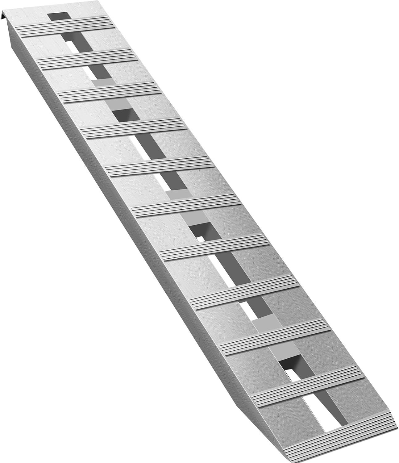 image:imageVEVOR Aluminum Ramps 1500 lbs Folding Loading Ramp with Load Straps TriFold Ramp for MotorcyclesUTVs ATVs Trucks Lawnmowers Snow Blowers 77 L x 54 W Sliver6000lbs