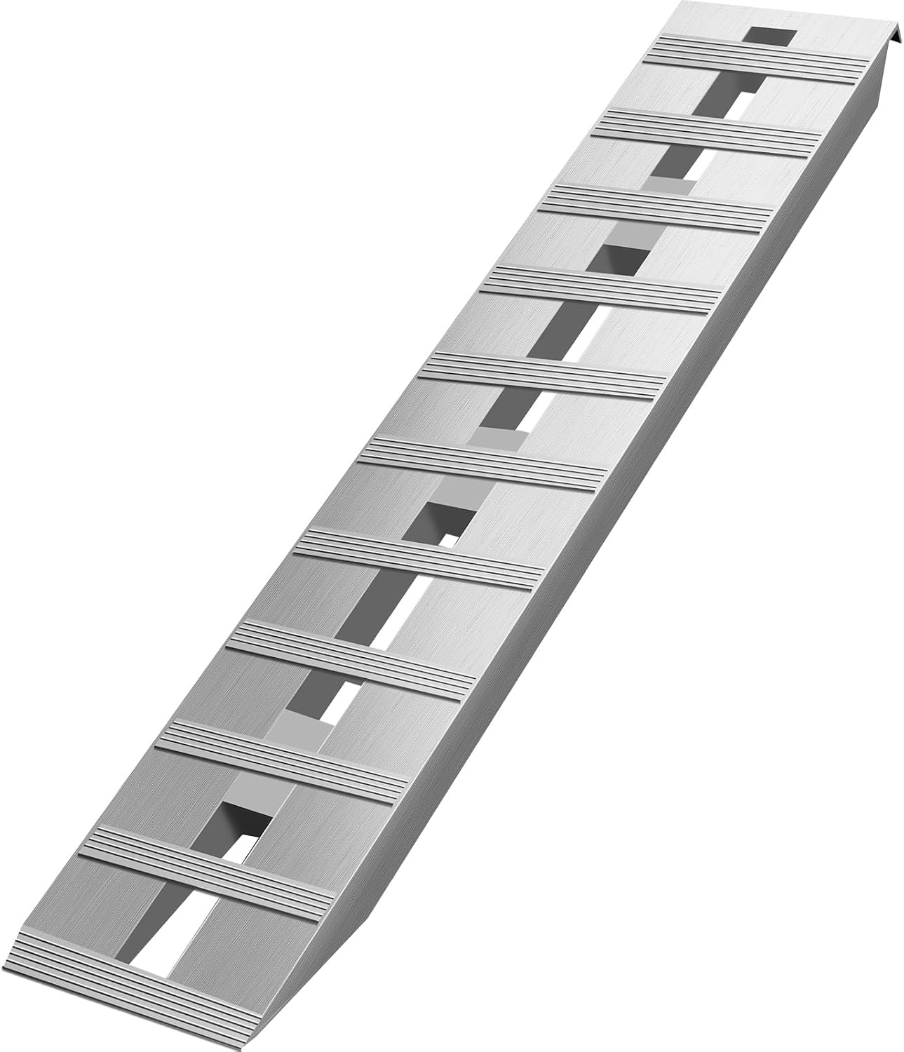 image:imageVEVOR Aluminum Ramps 1500 lbs Folding Loading Ramp with Load Straps TriFold Ramp for MotorcyclesUTVs ATVs Trucks Lawnmowers Snow Blowers 77 L x 54 W Sliver6000lbs
