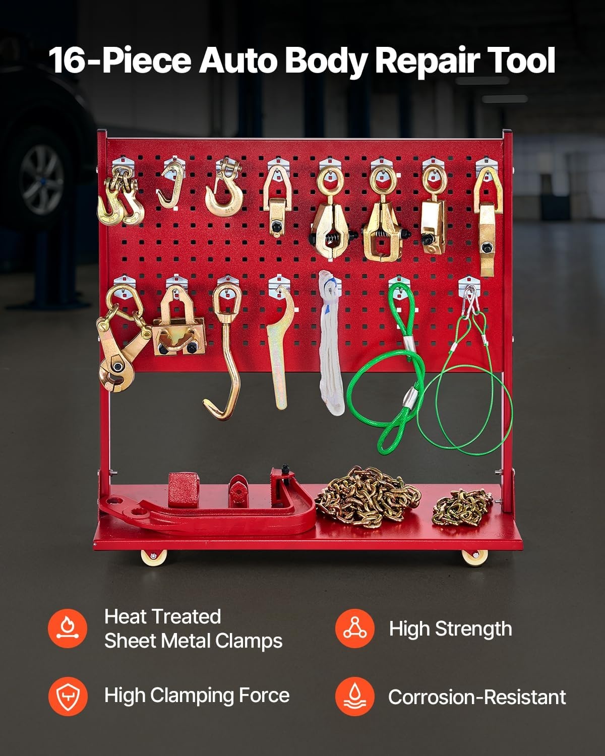image:imageVEVOR Auto Body Frame Puller Straightener 6T Tension Car Body Repair Equipment with 6000PSI Hydraulic Foot Pump amp Swivel Post Includes 16 Straightening Tools for Auto Repair Shop Sedan SUV Pickup984 x 748 x 886 in