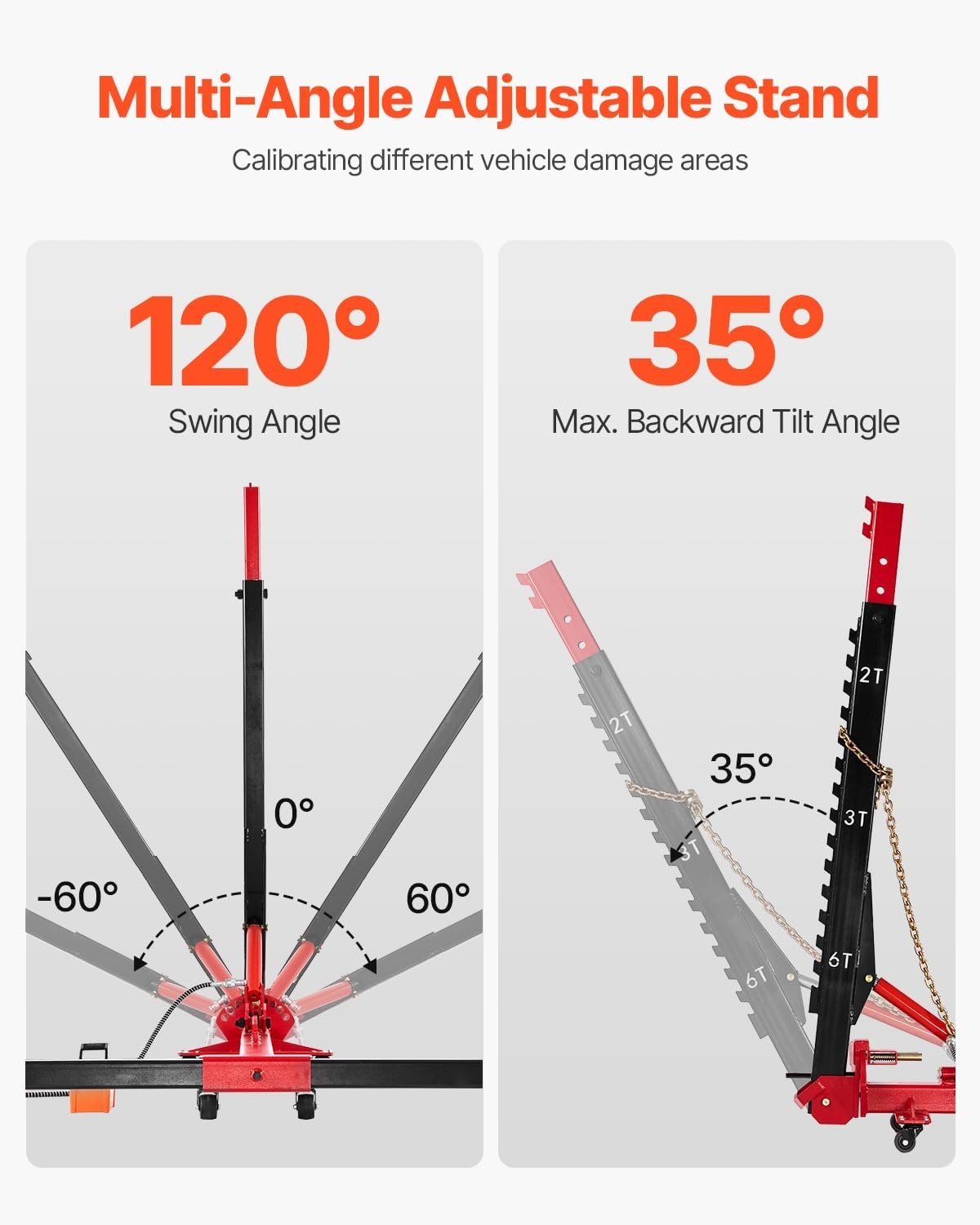 image:imageVEVOR Auto Body Frame Puller Straightener 6T Tension Car Body Repair Equipment with 6000PSI Hydraulic Foot Pump amp Swivel Post Includes 16 Straightening Tools for Auto Repair Shop Sedan SUV Pickup984 x 748 x 886 in