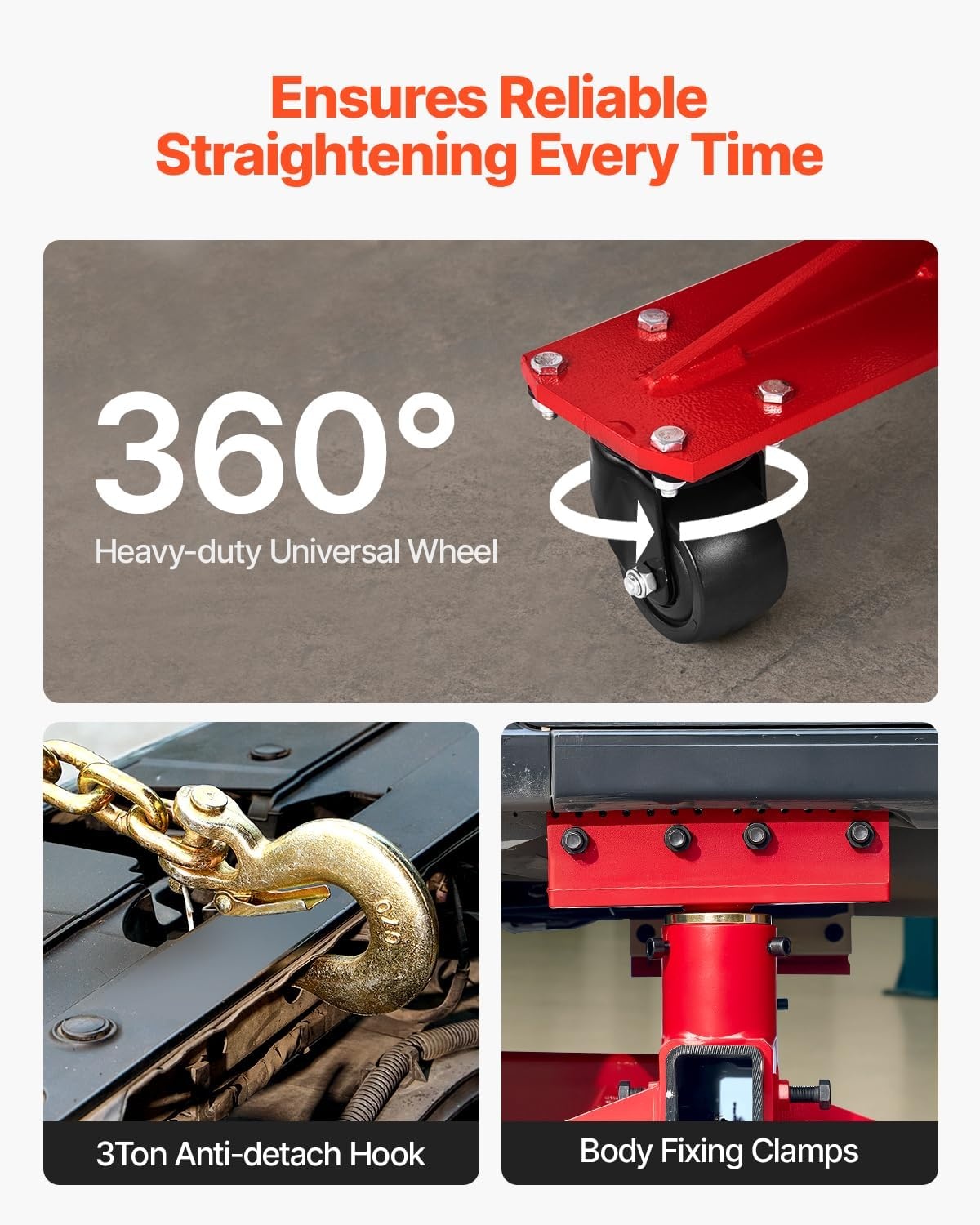 image:imageVEVOR Auto Body Frame Puller Straightener 6T Tension Car Body Repair Equipment with 6000PSI Hydraulic Foot Pump amp Swivel Post Includes 16 Straightening Tools for Auto Repair Shop Sedan SUV Pickup984 x 748 x 886 in