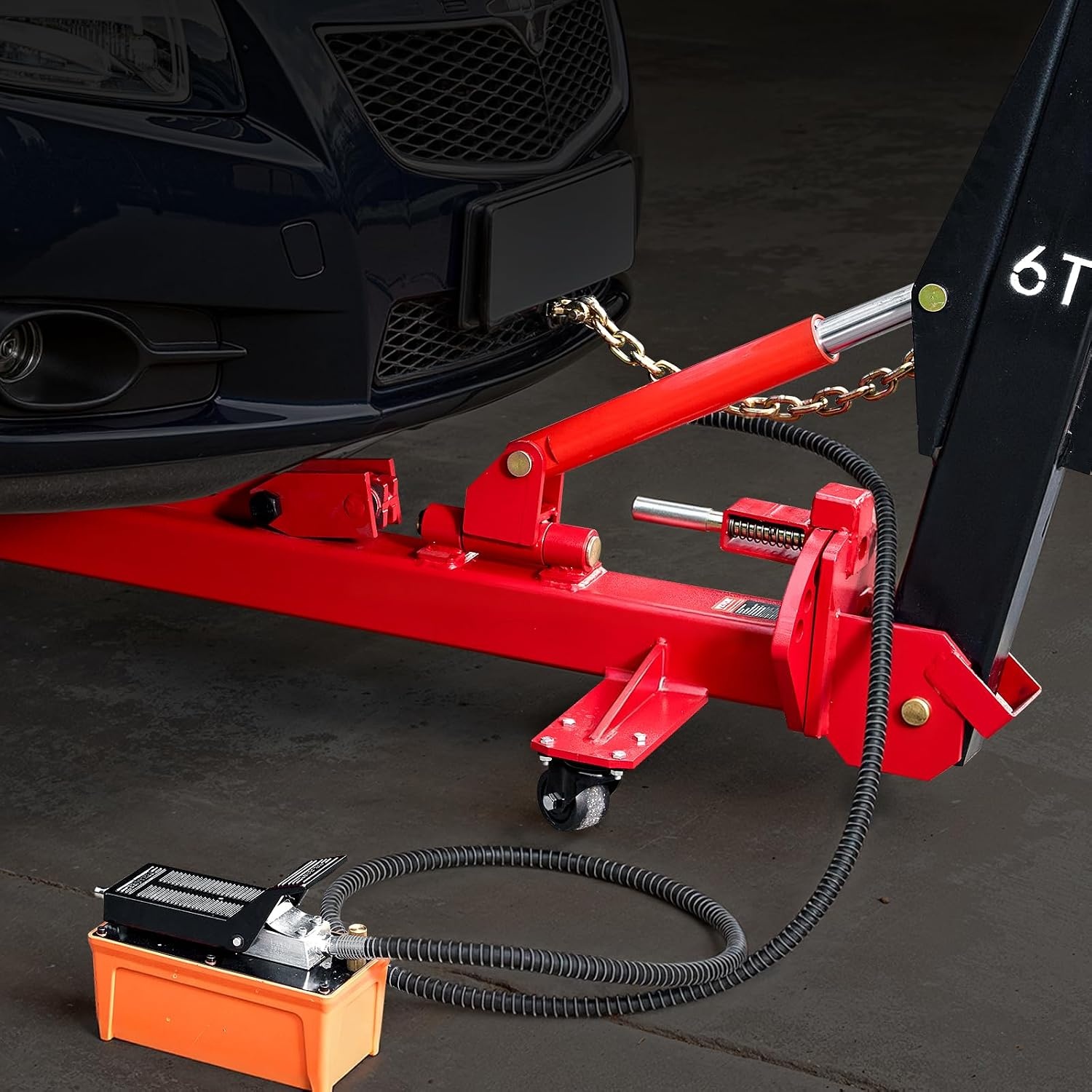 image:imageVEVOR Auto Body Frame Puller Straightener 6T Tension Car Body Repair Equipment with 6000PSI Hydraulic Foot Pump amp Swivel Post Includes 16 Straightening Tools for Auto Repair Shop Sedan SUV Pickup984 x 748 x 886 in