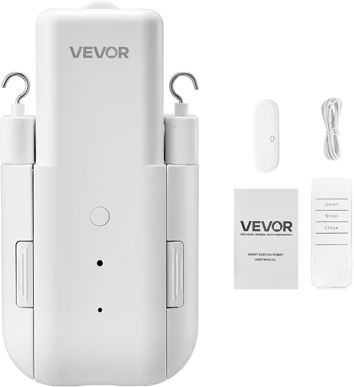 image:imageVEVOR Automatic Curtain Opener APP and Remote Control Hub Included Electric Smart Curtain Opener Compatible with Alexa and Google Home Timed Opening and Closing for UshapedIshaped RailsFor TU Tracks With Gateway