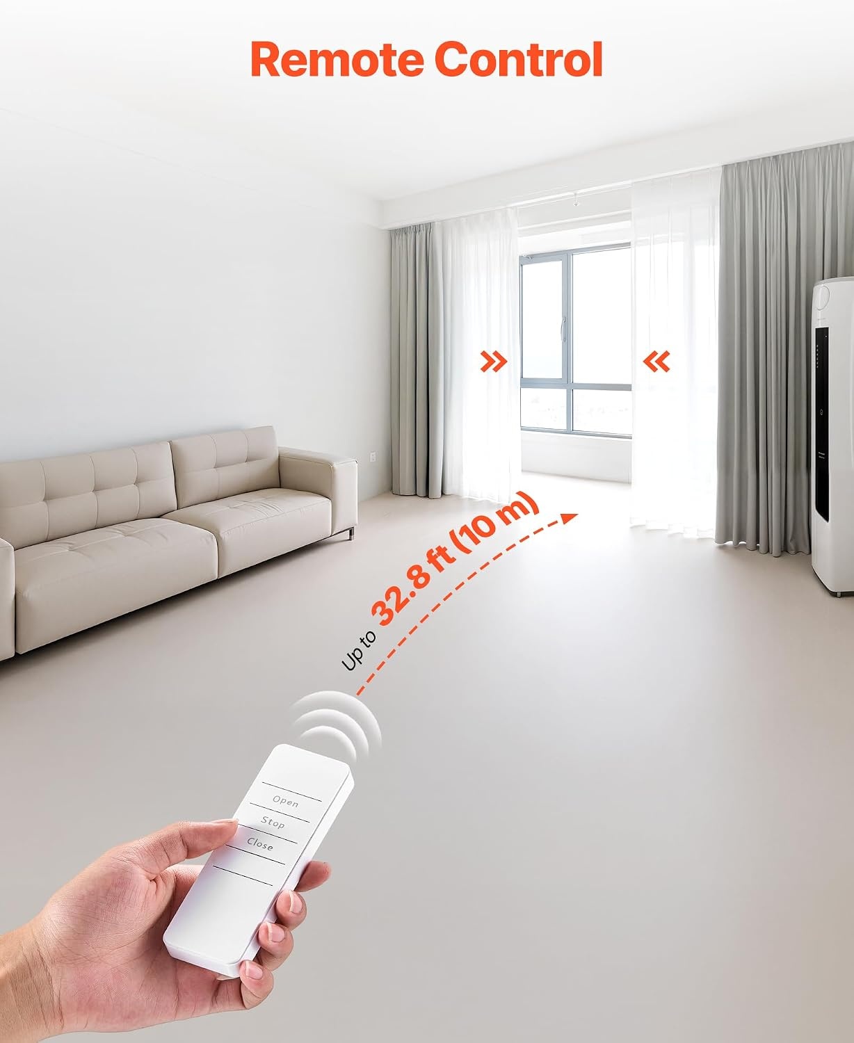 image:imageVEVOR Automatic Curtain Opener APP and Remote Control Hub Included Electric Smart Curtain Opener Compatible with Alexa and Google Home Timed Opening and Closing for UshapedIshaped RailsFor Roman TU Tracks With Gateway
