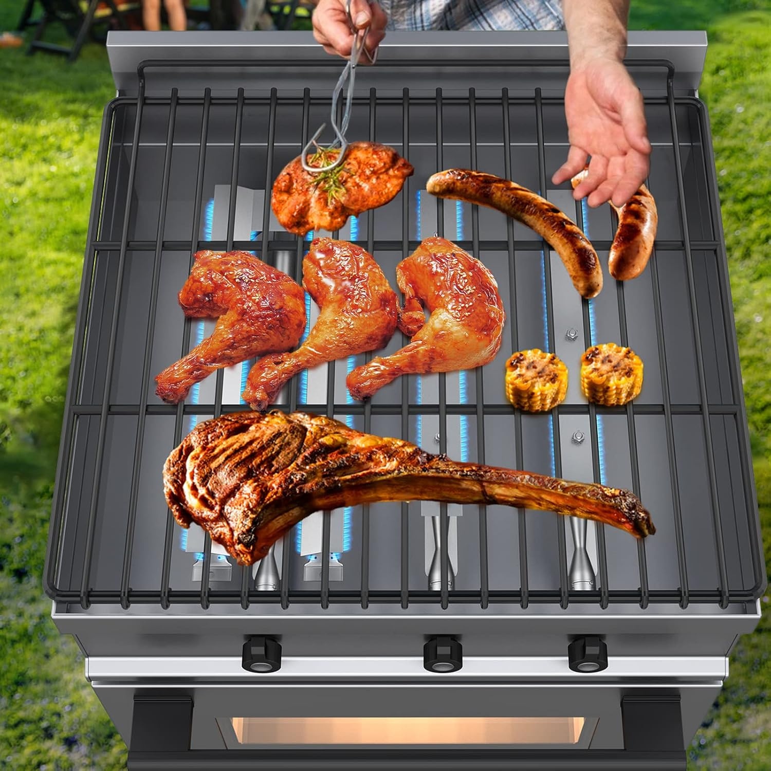 image:imageVEVOR BBQ Burners Replacement Stainless Steel Burner Grill Part Kit 3 Packs BBQ Burners Replacement Grill Burner Replacement wAir Flap Barbecue Replacement Parts wEvenly Burning for Gas GrillsModern