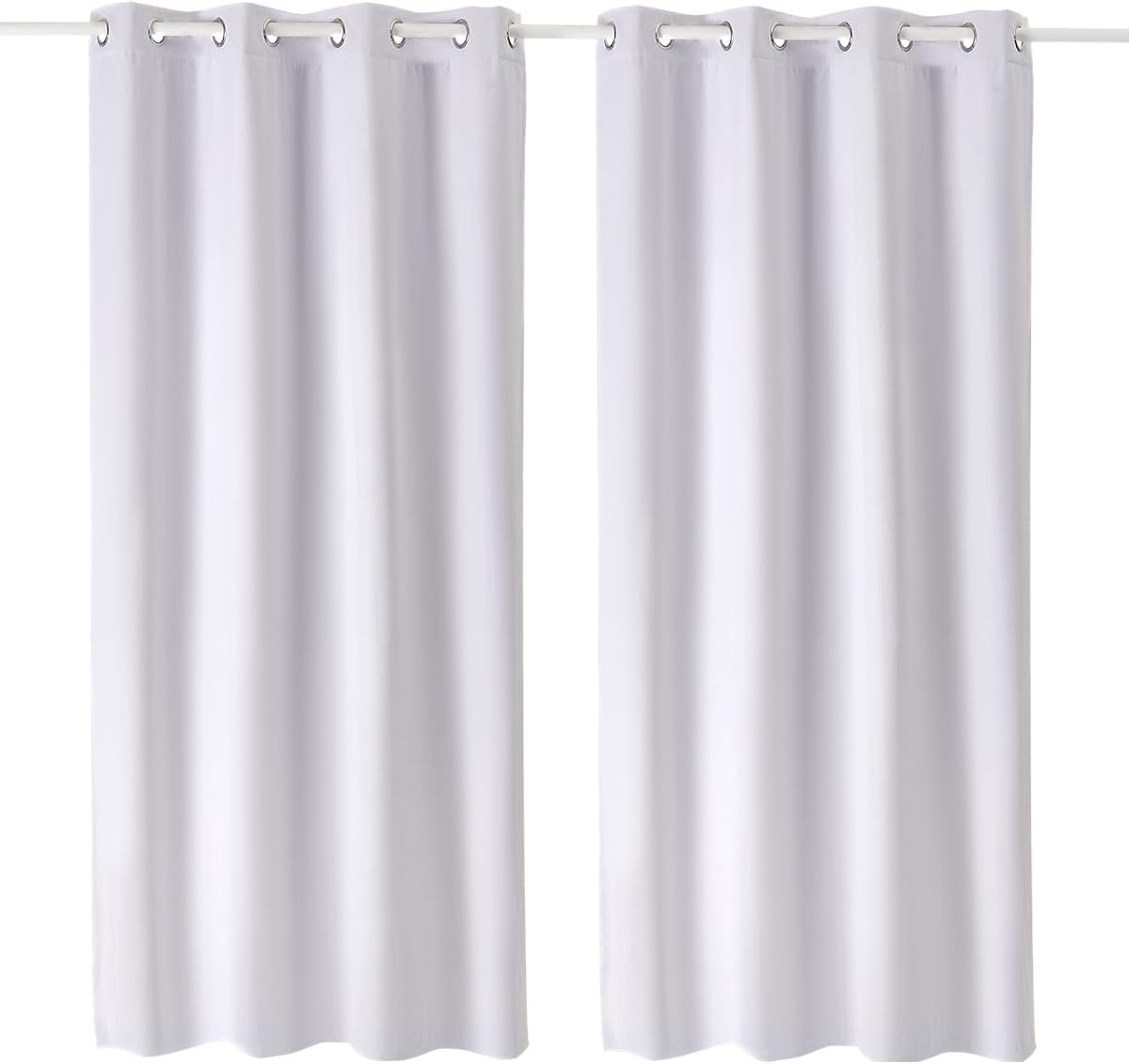 image:imageVEVOR Blackout Curtains 84 Inch Length 2 Panels Set 52 Inch Wide Each Thermal Insulated 100 Blackout Light Blocking Drapes 3Layer with Grommets Curtains for Bedroom Living Room Window WhiteWhite