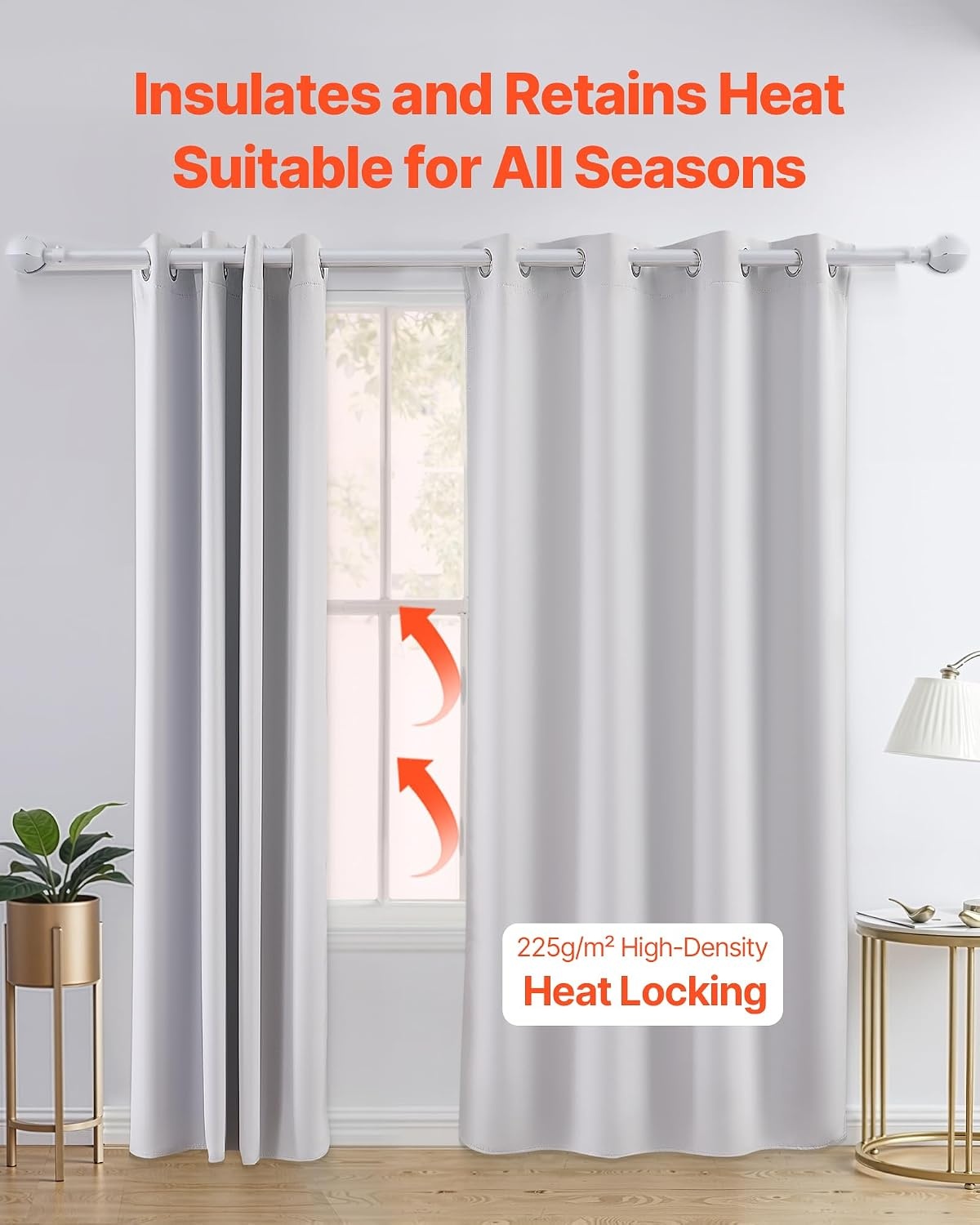 image:imageVEVOR Blackout Curtains 84 Inch Length 2 Panels Set 52 Inch Wide Each Thermal Insulated 100 Blackout Light Blocking Drapes 3Layer with Grommets Curtains for Bedroom Living Room Window WhiteWhite