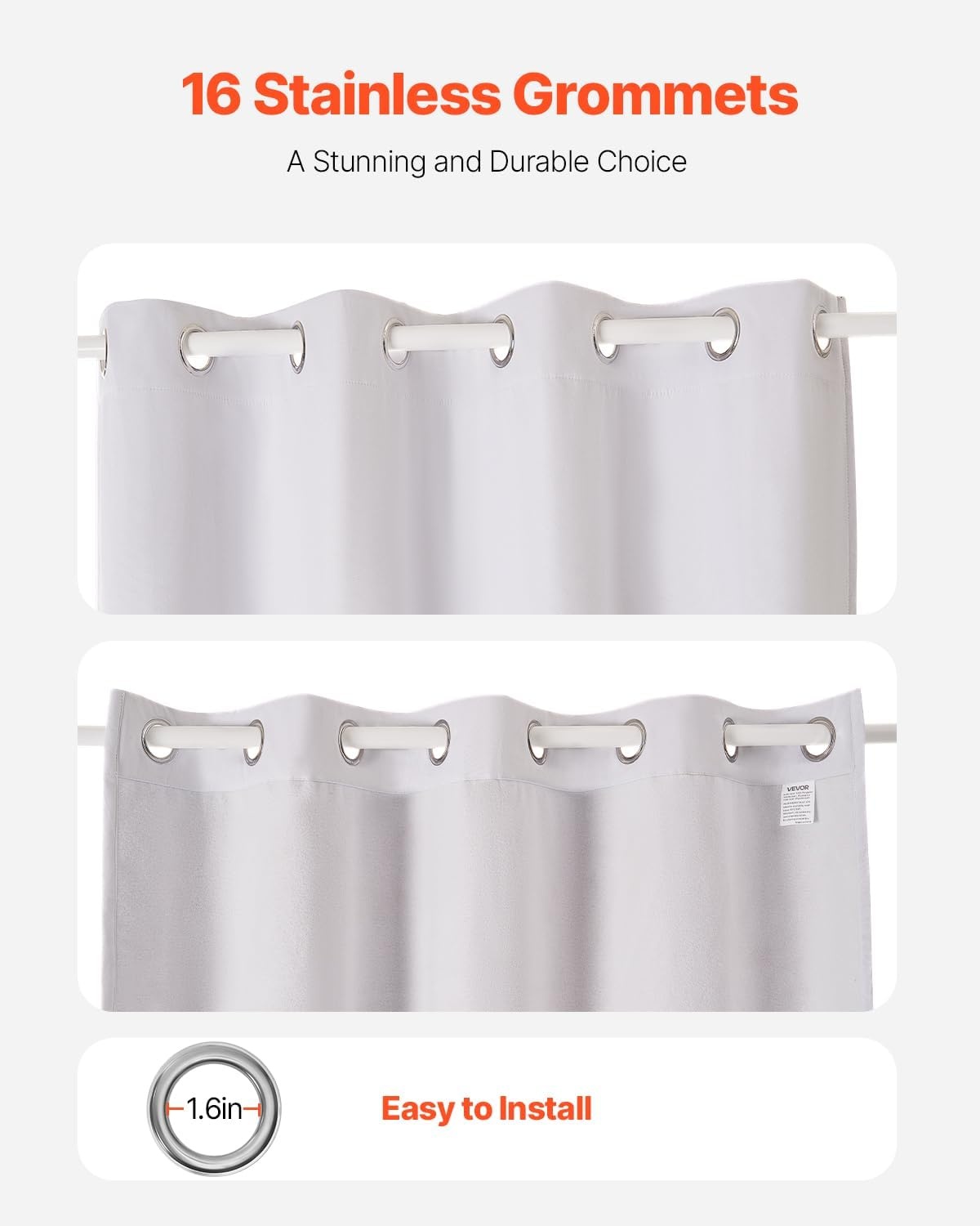 image:imageVEVOR Blackout Curtains 84 Inch Length 2 Panels Set 52 Inch Wide Each Thermal Insulated 100 Blackout Light Blocking Drapes 3Layer with Grommets Curtains for Bedroom Living Room Window WhiteWhite