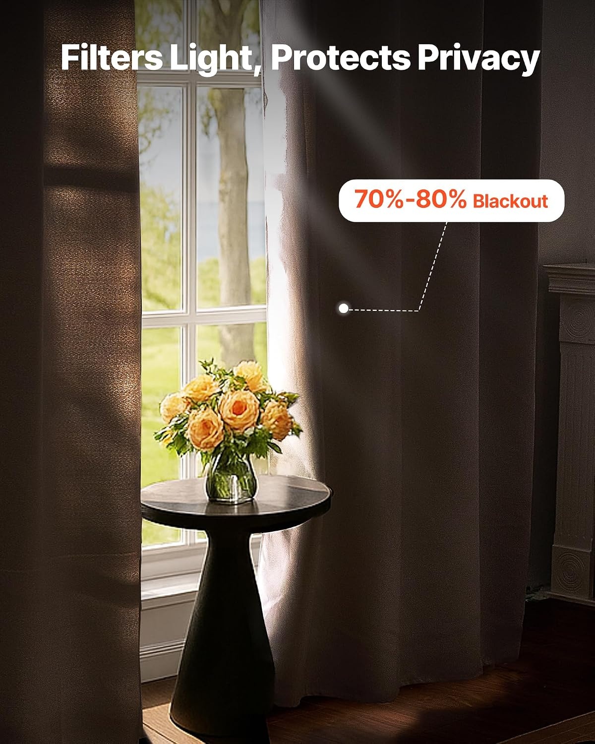 image:imageVEVOR Blackout Curtains 84 Inch Length 2 Panels Set 52 Inch Wide Each Thermal Insulated 100 Blackout Light Blocking Drapes 3Layer with Grommets Curtains for Bedroom Living Room Window WhiteWhite