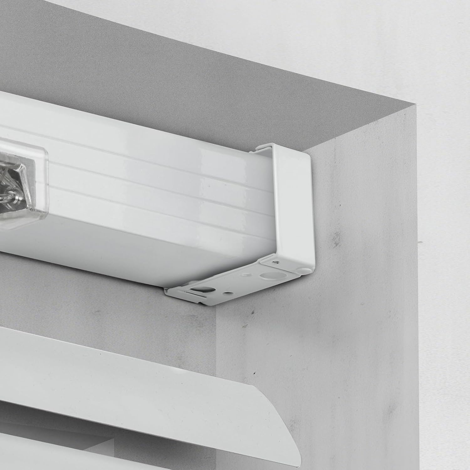 image:imageVEVOR Box Mounting Brackets 2 Pcs Box Blind Bracket for Window Blinds Fit for 15 x 225 inch Headrails with SelfTapping Screws and Expansion Tubes Sturdy Iron for Blinds Installation White