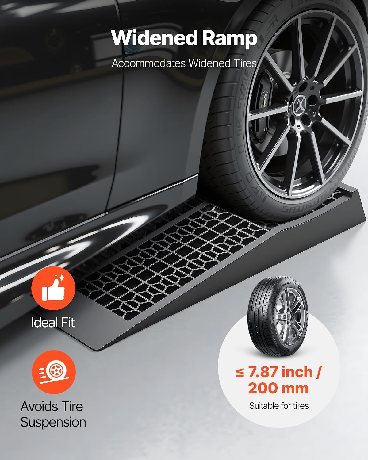 image:imageVEVOR Car Ramps 2 PCS 13000 lbs GVW Capacity 63 in Lift Height Portable High Profile Car Service Ramps for Home Garage Maintenance and Oil Changes Heavy Duty for Truck SUV Vehicle Repair Black26275inch