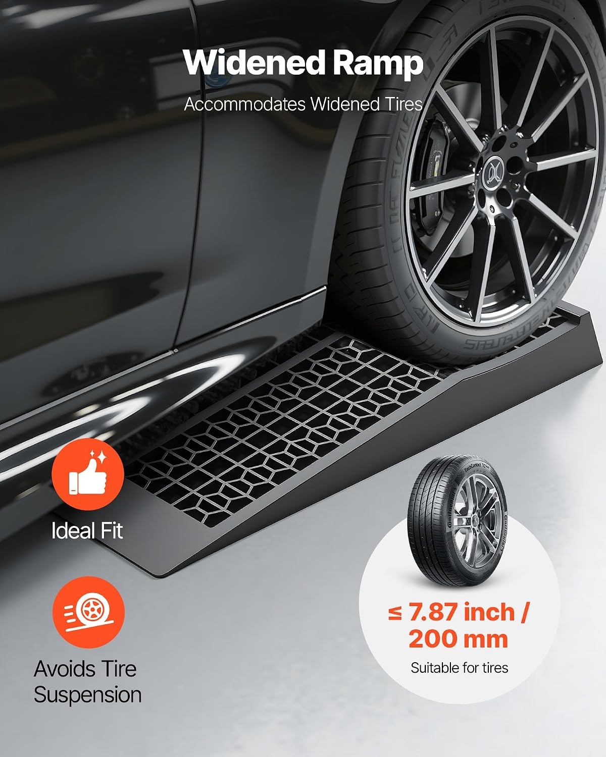 image:imageVEVOR Car Ramps 2 PCS 13000 lbs GVW Capacity 63 in Lift Height Portable High Profile Car Service Ramps for Home Garage Maintenance and Oil Changes Heavy Duty for Truck SUV Vehicle Repair Black26275inch