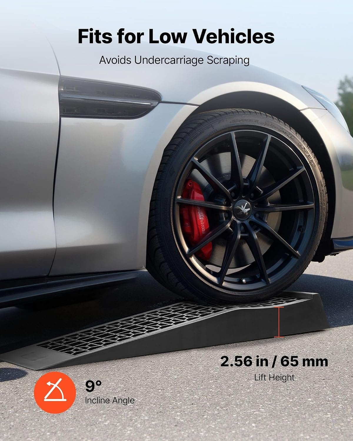 image:imageVEVOR Car Ramps 2 PCS 13000 lbs GVW Capacity 63 in Lift Height Portable High Profile Car Service Ramps for Home Garage Maintenance and Oil Changes Heavy Duty for Truck SUV Vehicle Repair Black26275inch