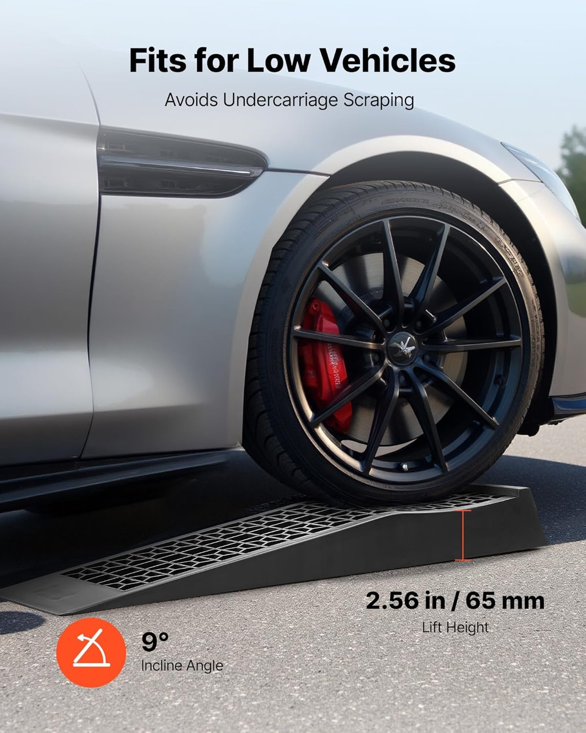 image:imageVEVOR Car Ramps 2 PCS 13000 lbs GVW Capacity 63 in Lift Height Portable High Profile Car Service Ramps for Home Garage Maintenance and Oil Changes Heavy Duty for Truck SUV Vehicle Repair Black26275inch