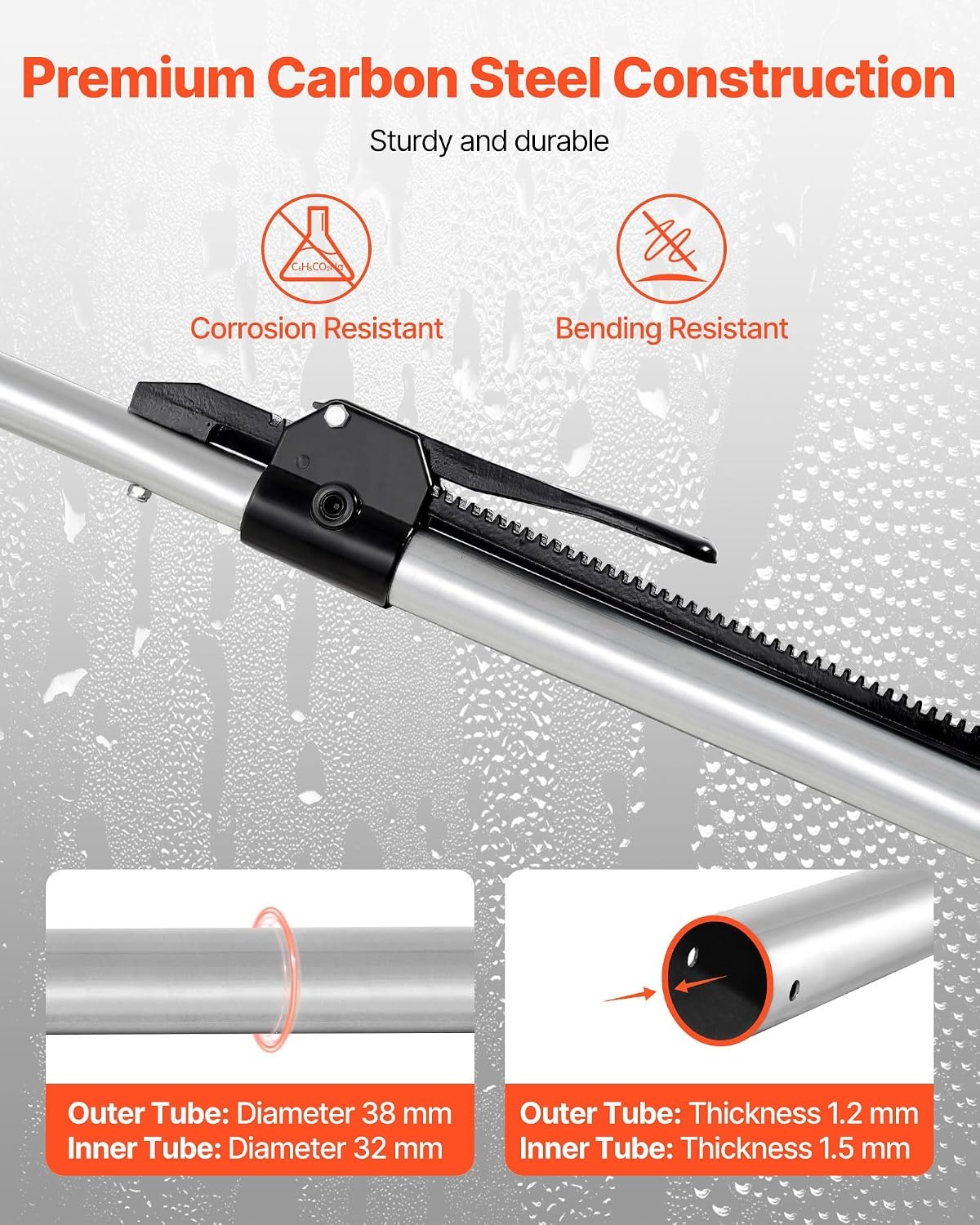 image:imageVEVOR Cargo Bar Cargo Bar Adjustable from 40 to 73 HeavyDuty Steel Cargos Stabilizer with NonSlip Foot Pads Telescoping Load Lock Bars Stop Sliding for SUVs Sedans5973