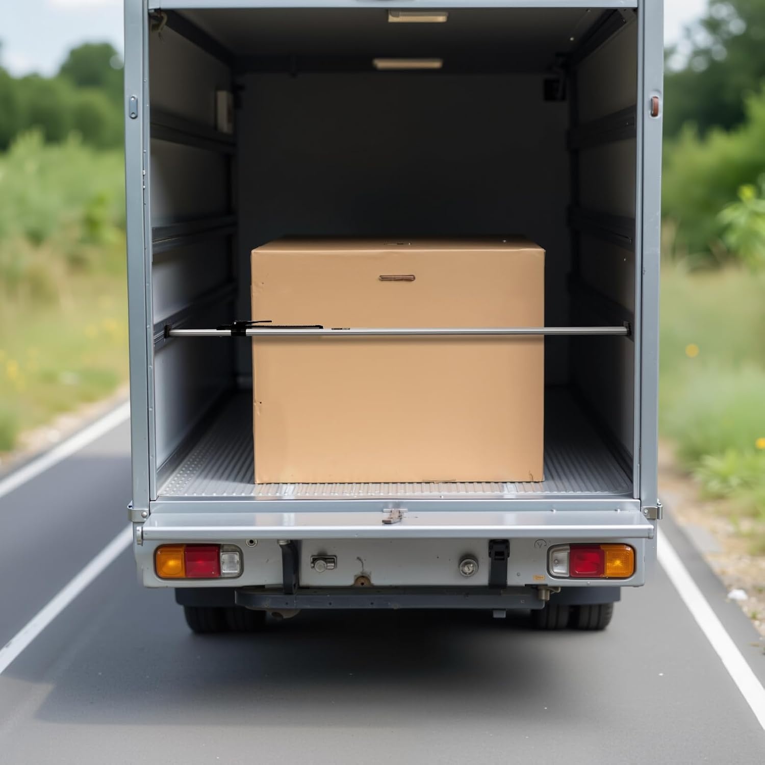 image:imageVEVOR Cargo Bar Cargo Bar Adjustable from 89 to 104 HeavyDuty Steel Cargos Stabilizer with NonSlip Foot Pads Truck Bed Load Lock Bars for Box Trucks SemiTrailers Trailers 2PCS