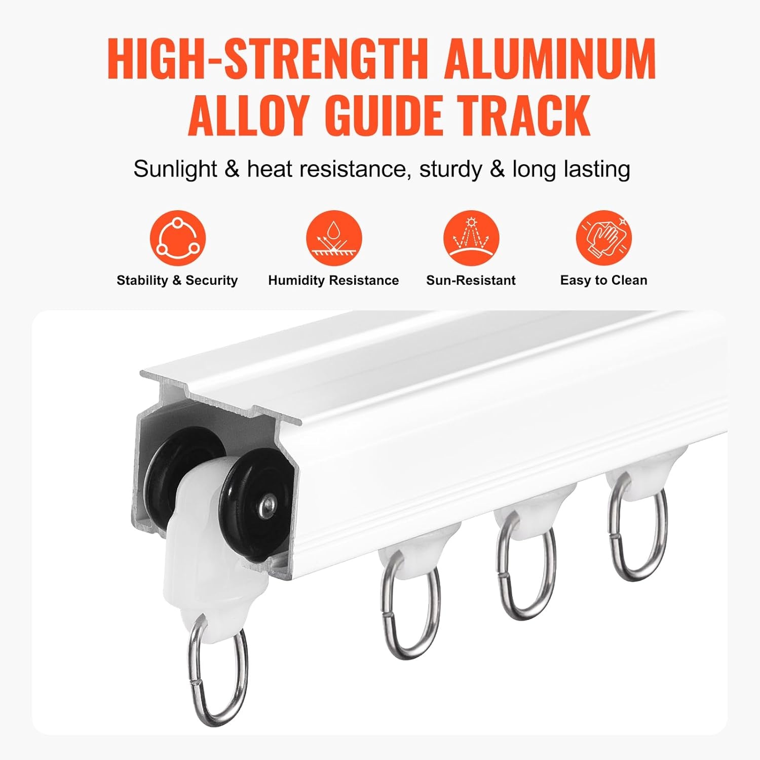 image:imageVEVOR Ceiling Curtain Track Set 59 FT18 Meter Sliding Ceiling Track System for Curtains Room Divider Curtain Track CeilingWall Mounted for Living Room Bedroom with Hooks and Hardware White89 FT27M