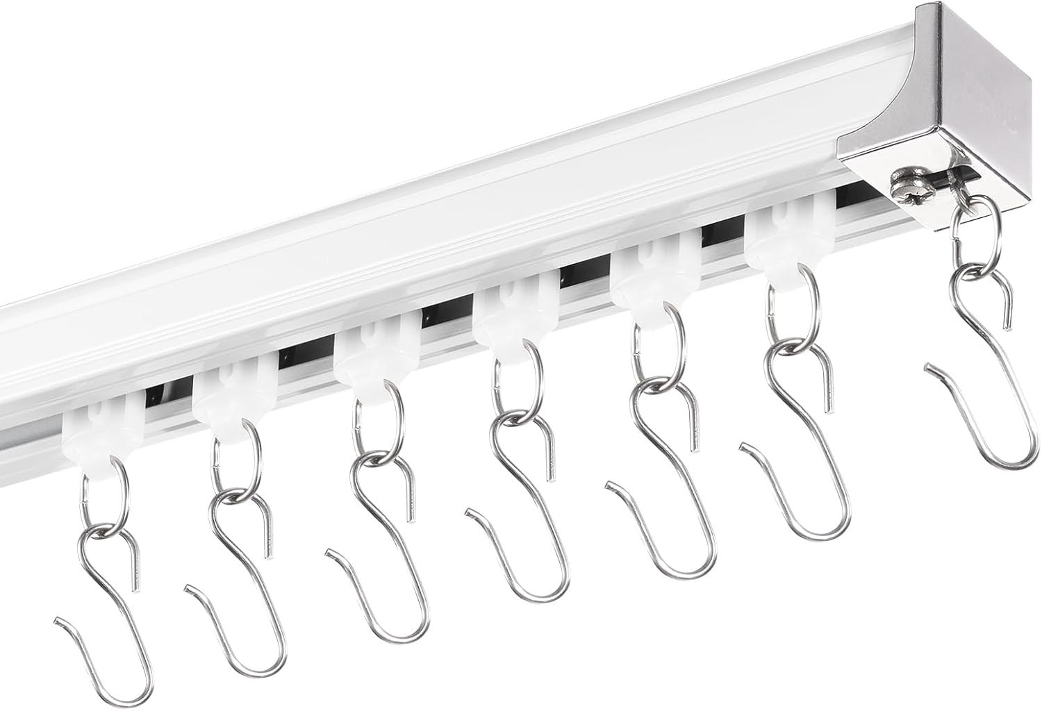 image:imageVEVOR Ceiling Curtain Track Set 59 FT18 Meter Sliding Ceiling Track System for Curtains Room Divider Curtain Track CeilingWall Mounted for Living Room Bedroom with Hooks and Hardware White89 FT27M