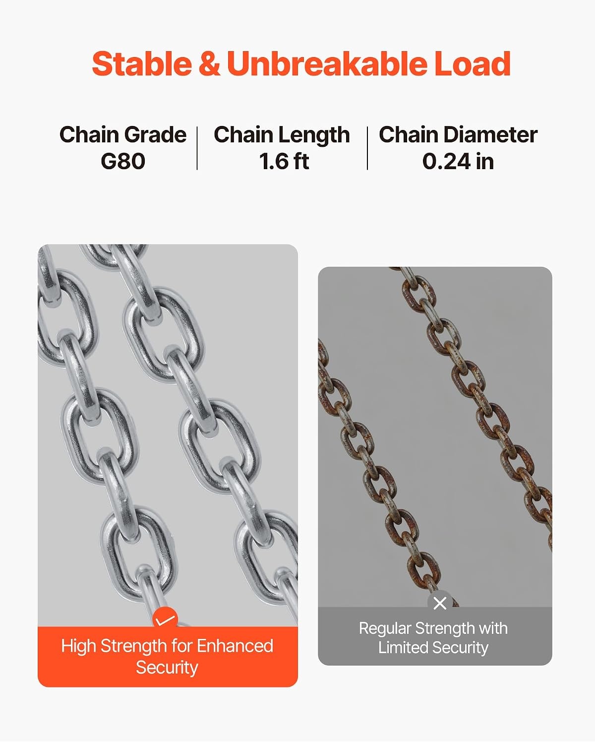 image:imageVEVOR Chain Drum Lifter G80 Drum Lifting Chain Sling with Thickened Security Hook 2000LBS Capacity 16ft Long Sturdy Drums Handling Equipment Carbon Steel Barrel Lifter for Plastic amp Metal Drums16ft